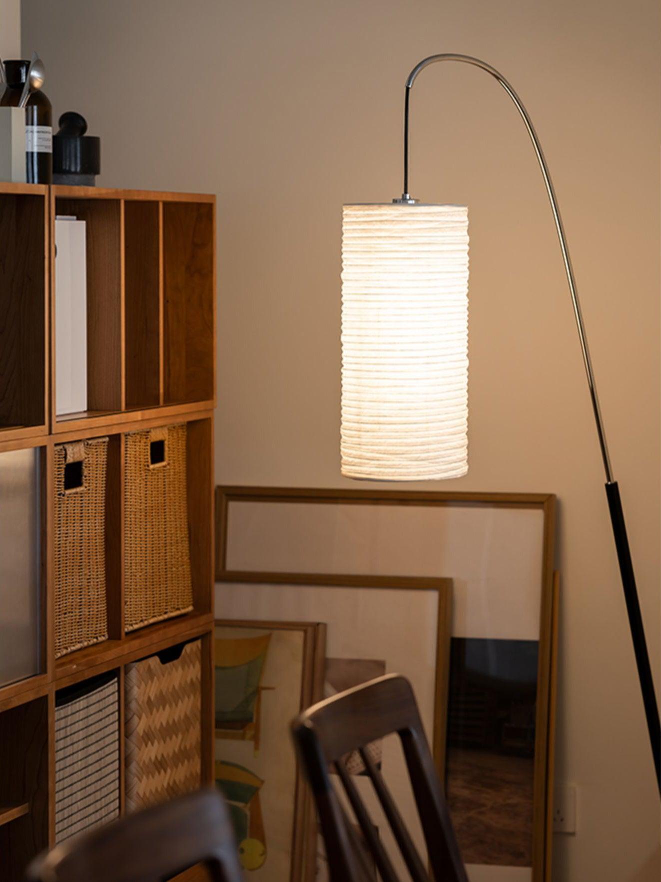 Polvin Contemporary Paper Floor Lamp-Neutral Decor