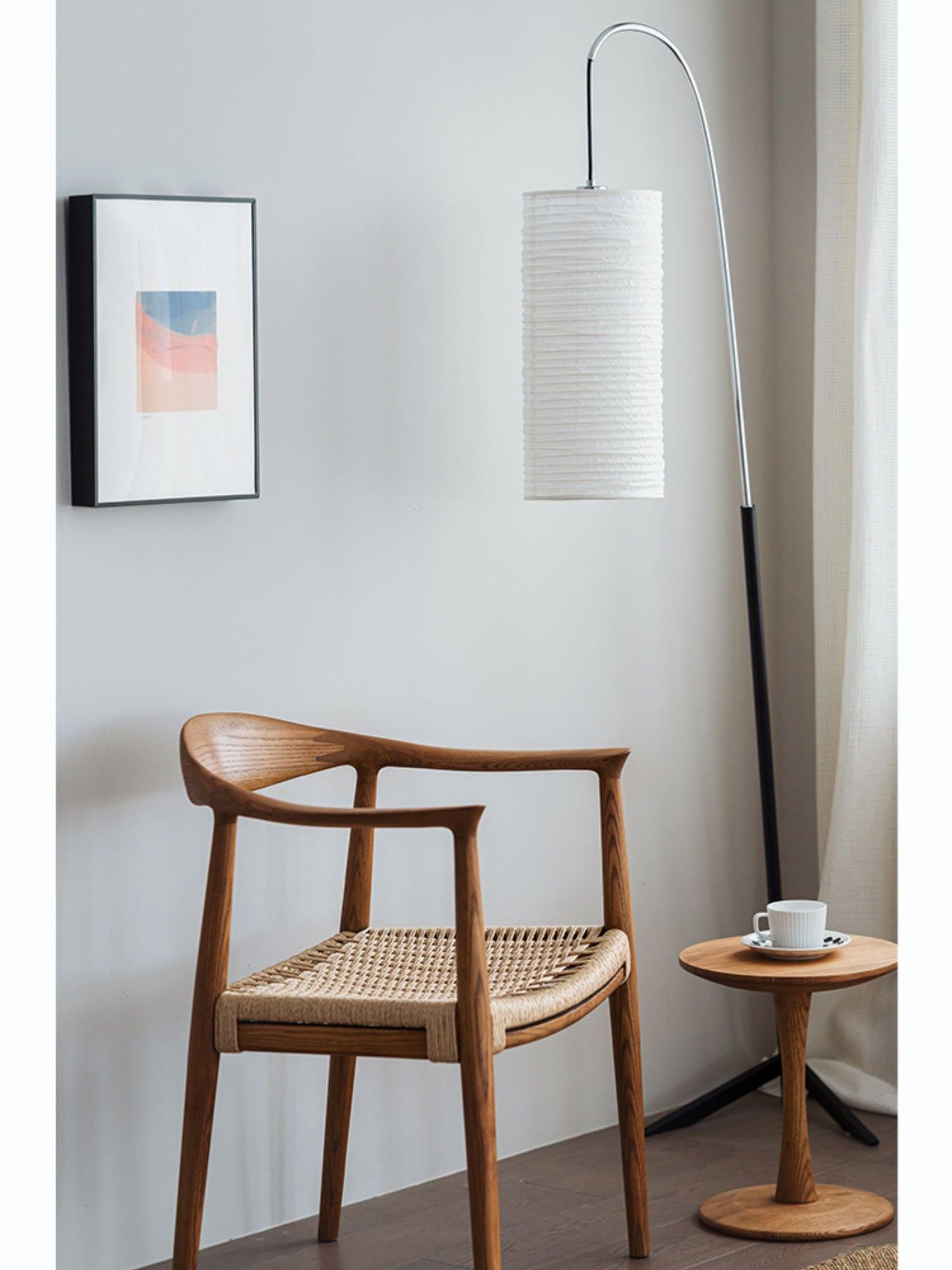 Polvin Contemporary Paper Floor Lamp-Neutral Decor