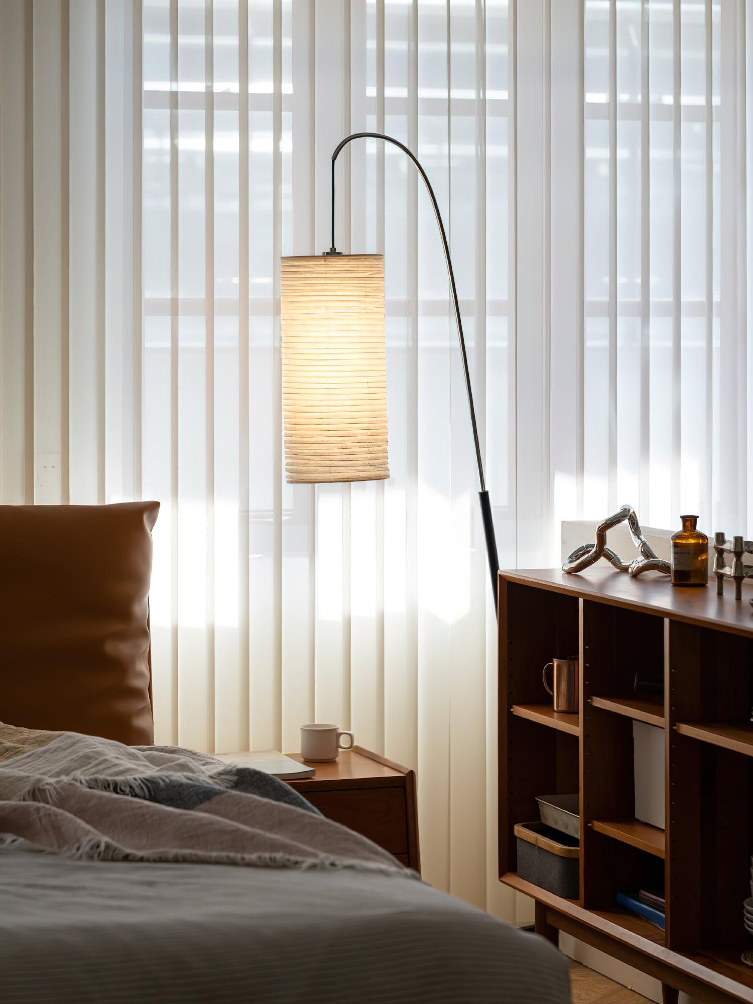 Polvin Contemporary Paper Floor Lamp-Neutral Decor