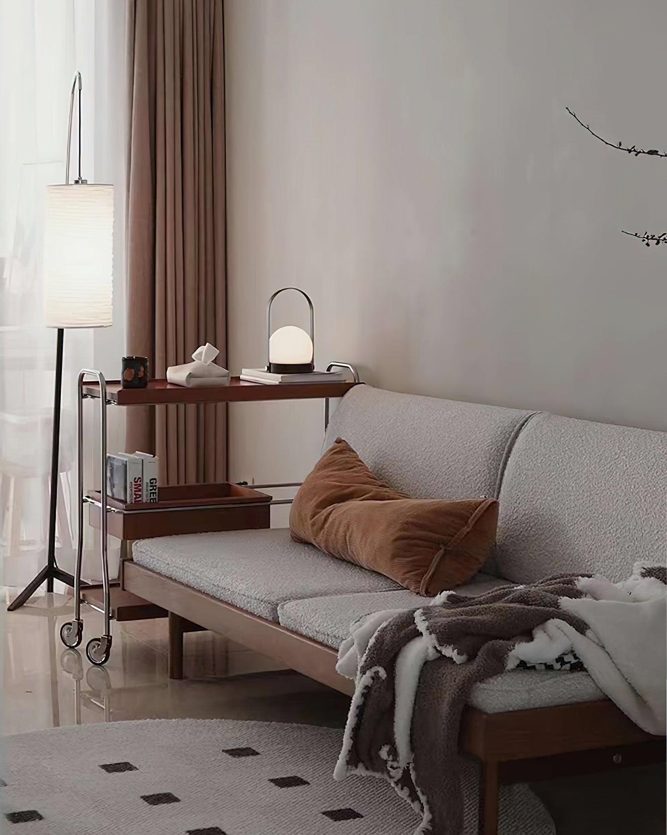 Polvin Contemporary Paper Floor Lamp-Neutral Decor