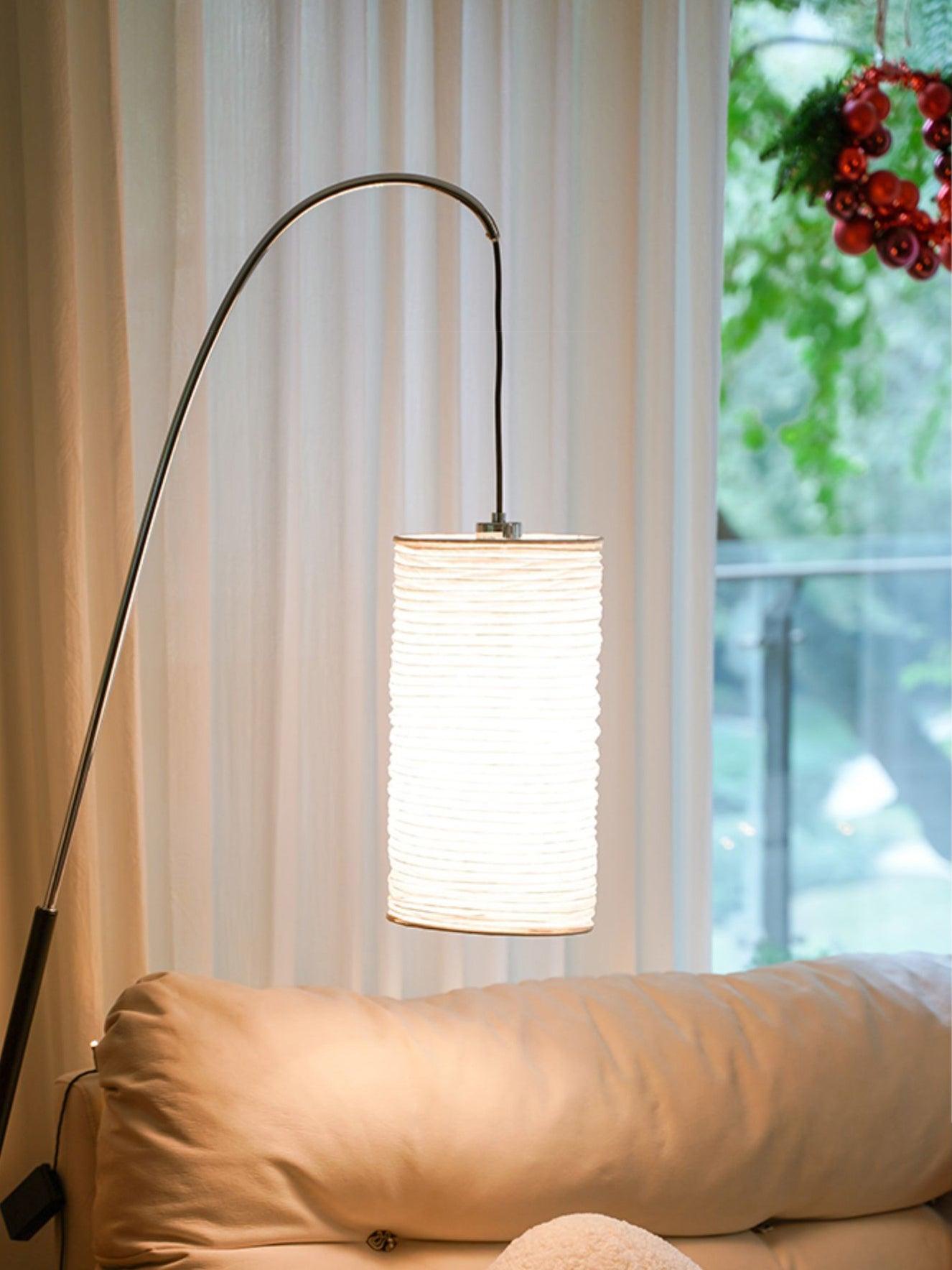 Polvin Contemporary Paper Floor Lamp-Neutral Decor