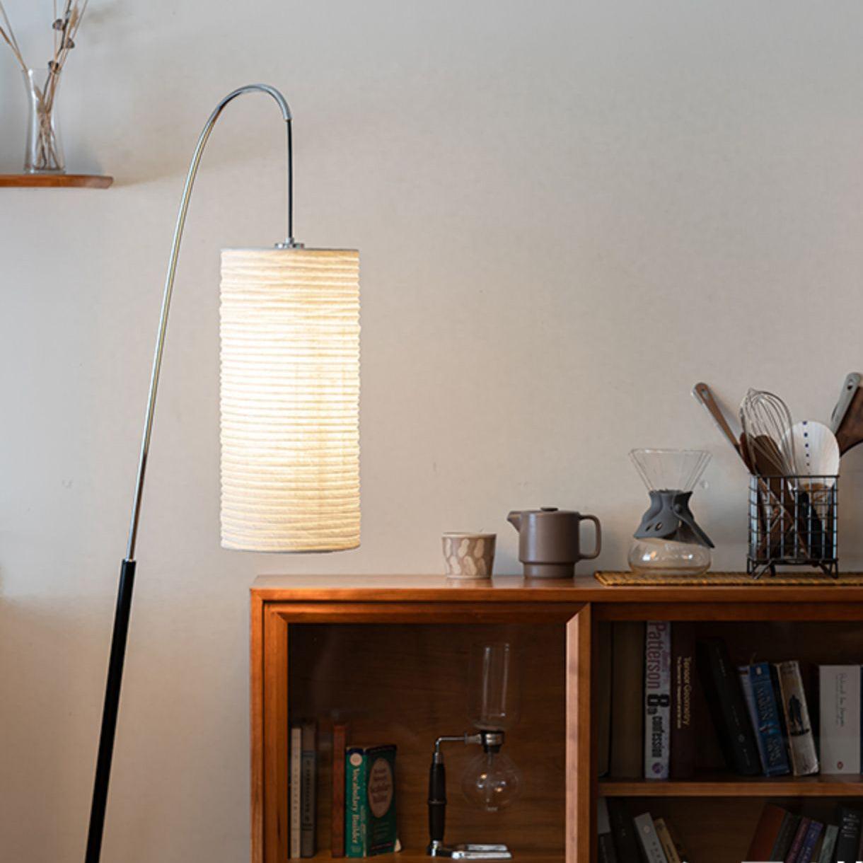 Polvin Contemporary Paper Floor Lamp-Neutral Decor