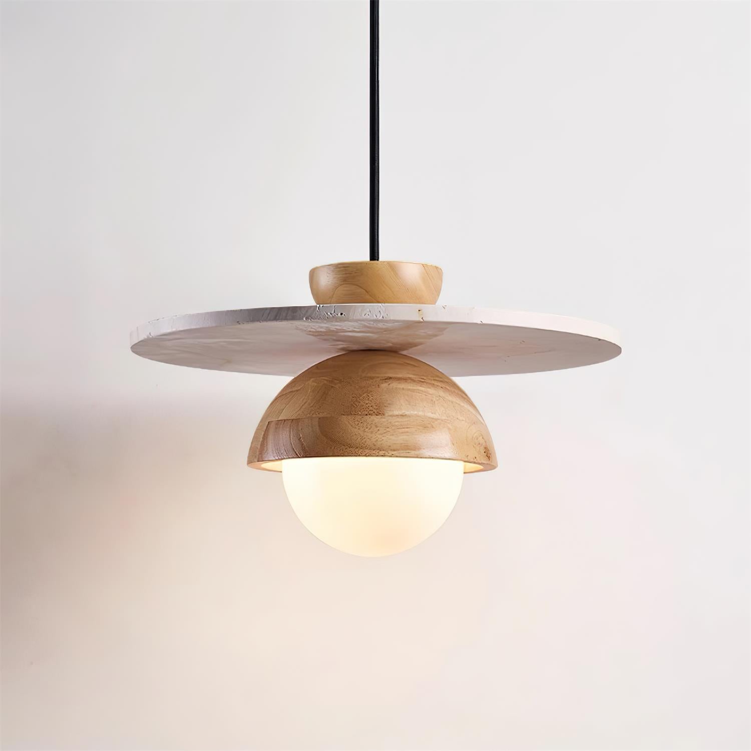 Ritta Pendant Light Glass Globe Travertine