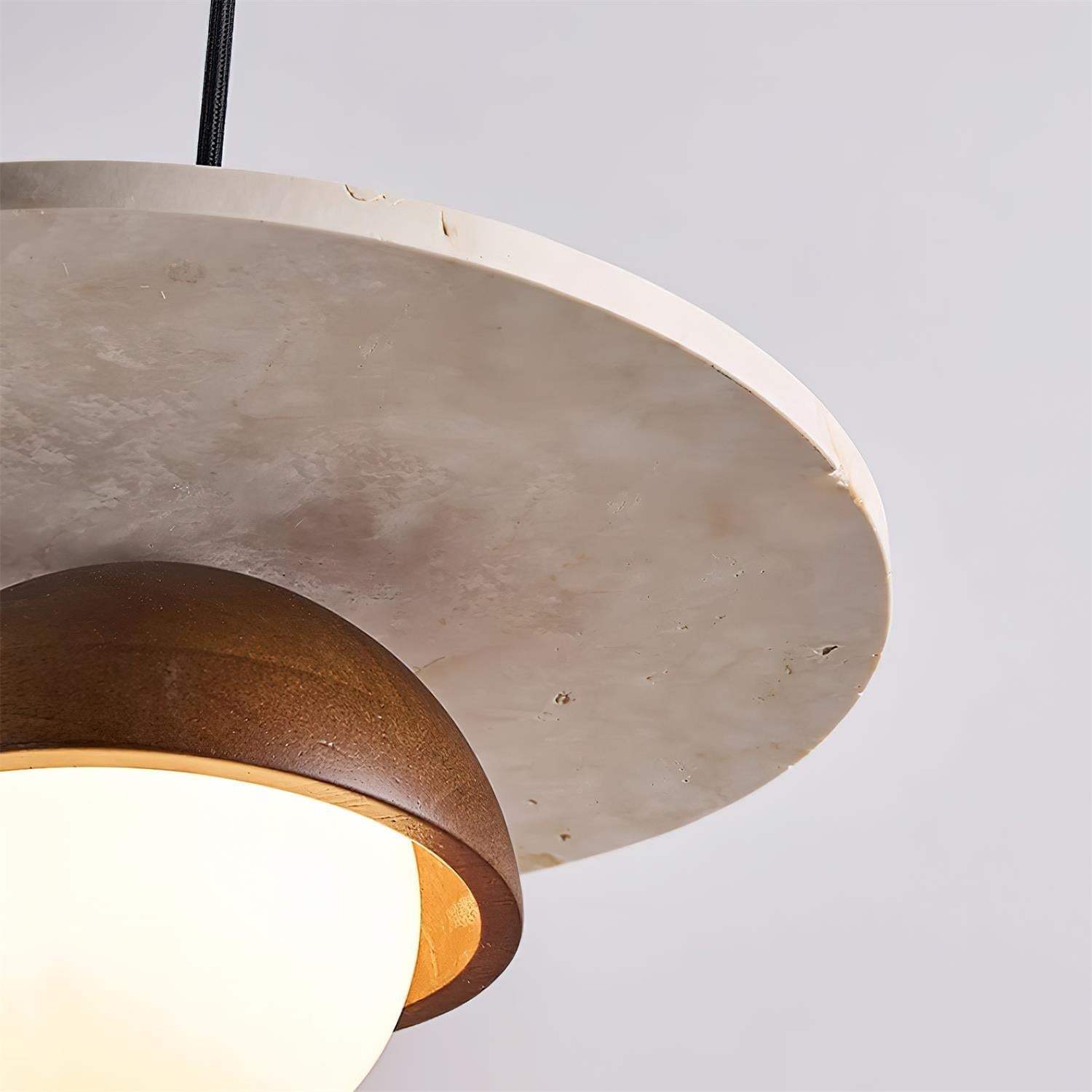 Ritta Pendant Light Glass Globe Travertine