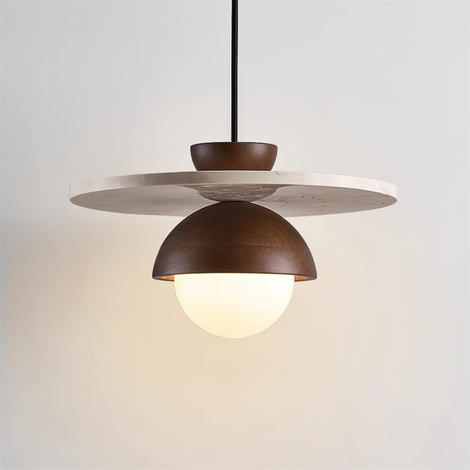 Ritta Pendant Light Glass Globe Travertine