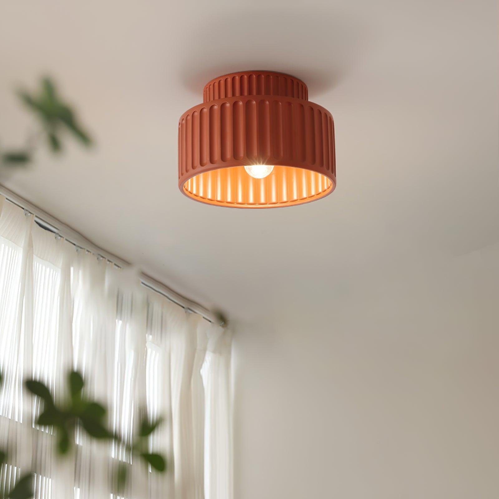 Solara Ceiling Lamp with Pleated Acrylic Shade-Neutral Decor