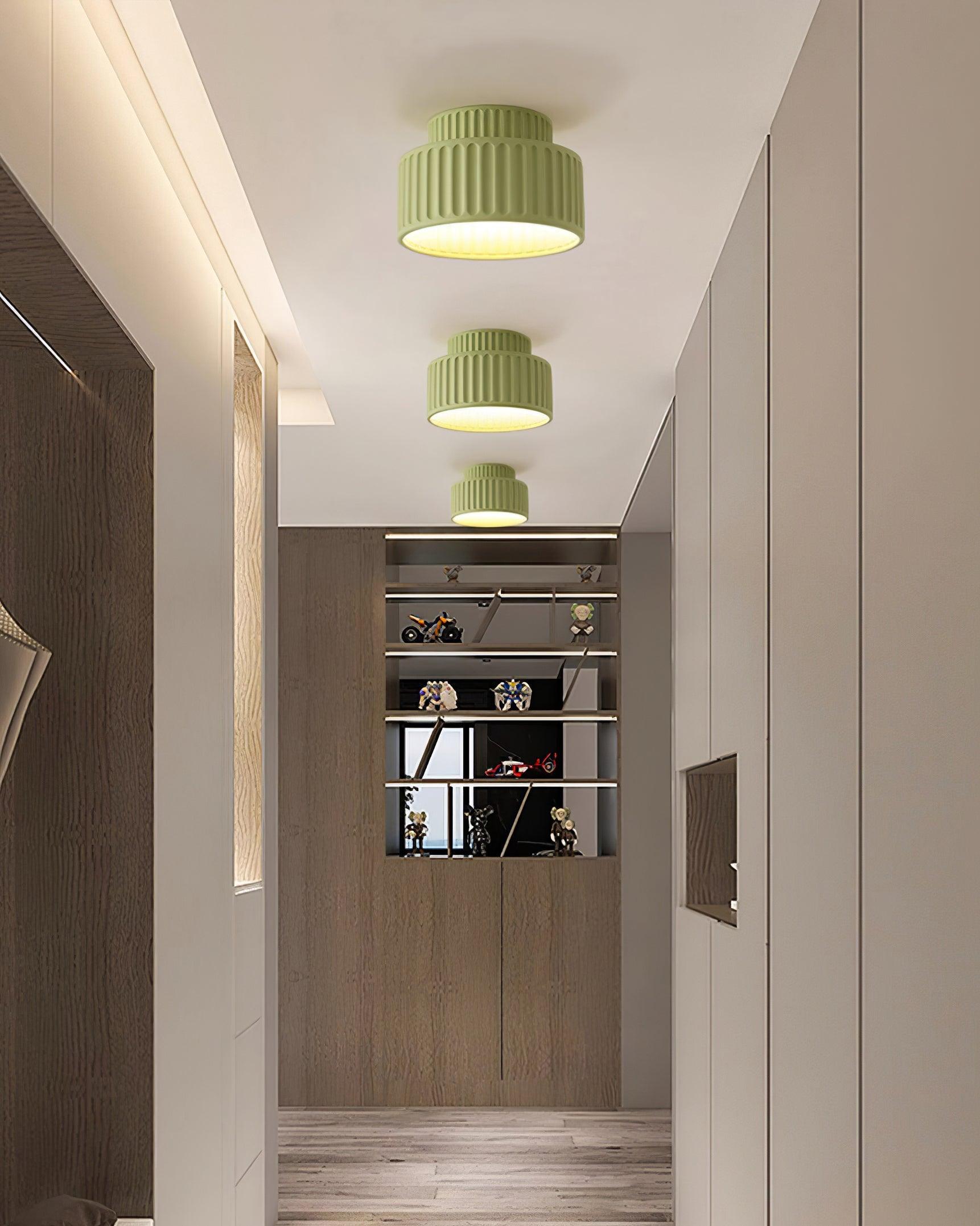 Solara Ceiling Lamp with Pleated Acrylic Shade-Neutral Decor