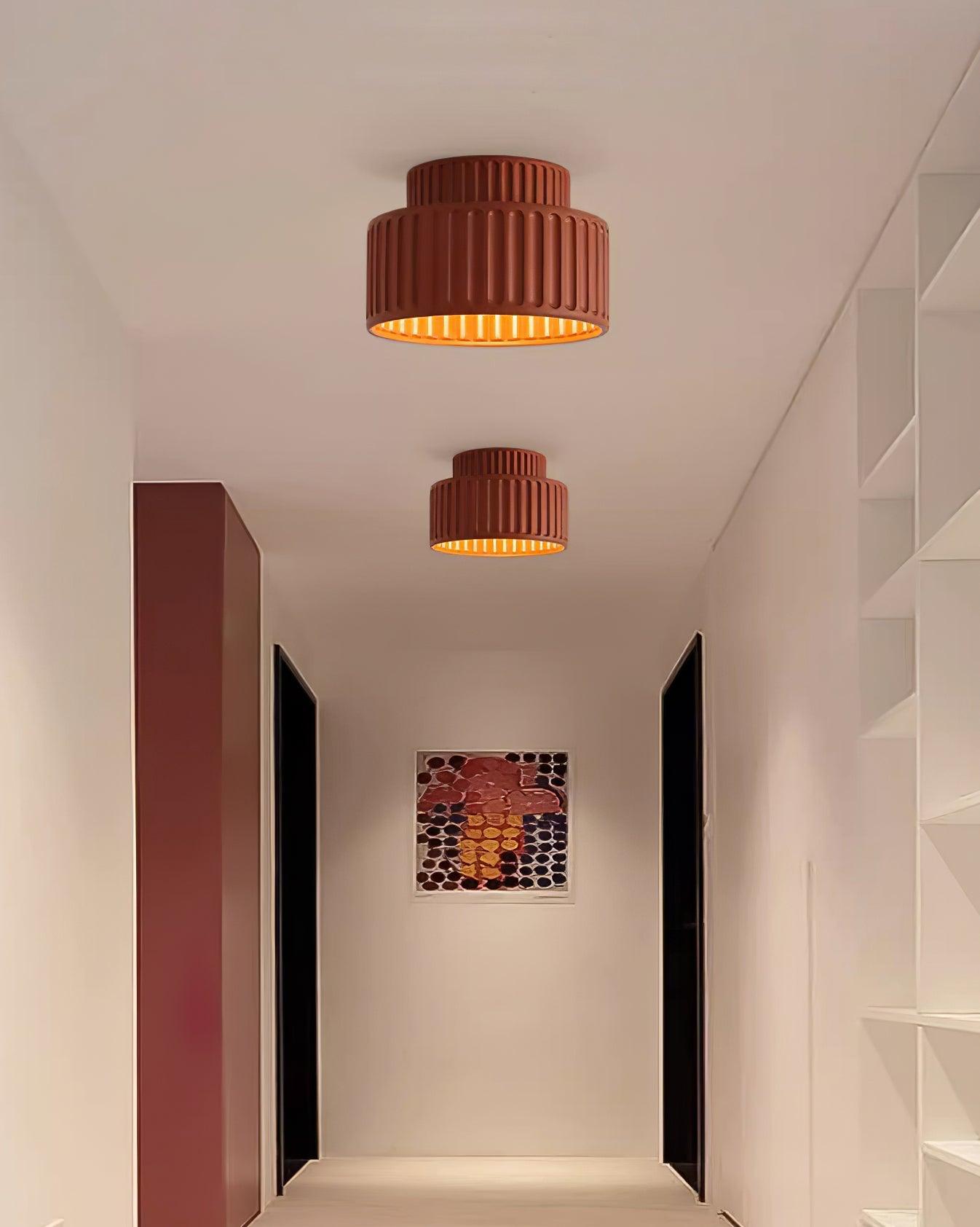 Solara Ceiling Lamp with Pleated Acrylic Shade-Neutral Decor