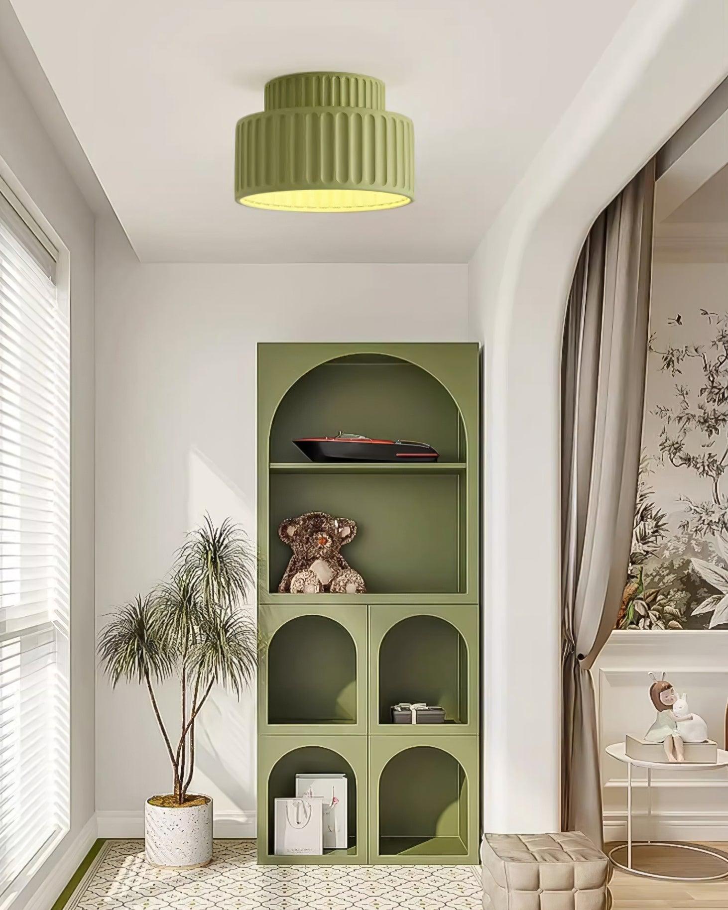 Solara Ceiling Lamp with Pleated Acrylic Shade-Neutral Decor