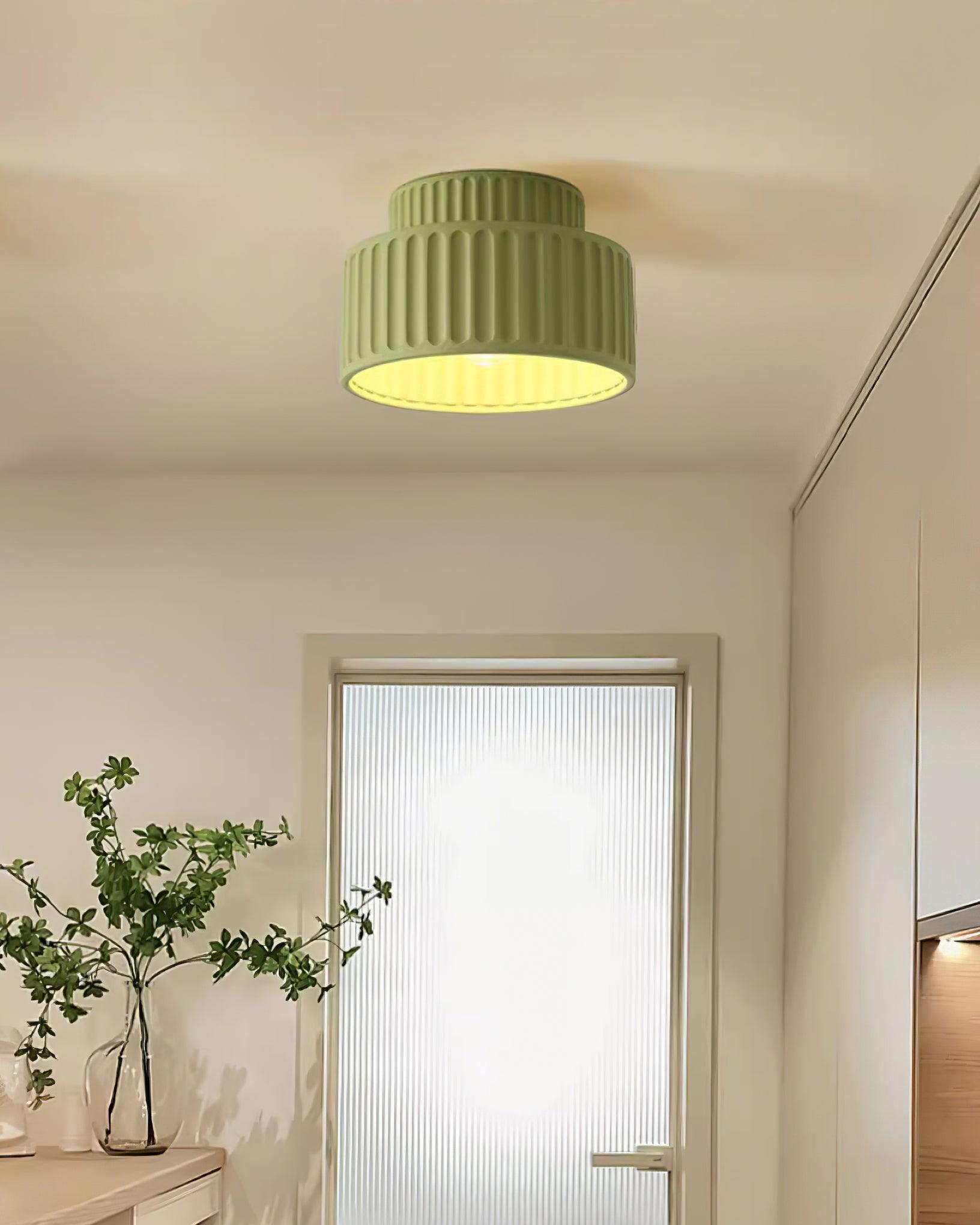 Solara Ceiling Lamp with Pleated Acrylic Shade-Neutral Decor