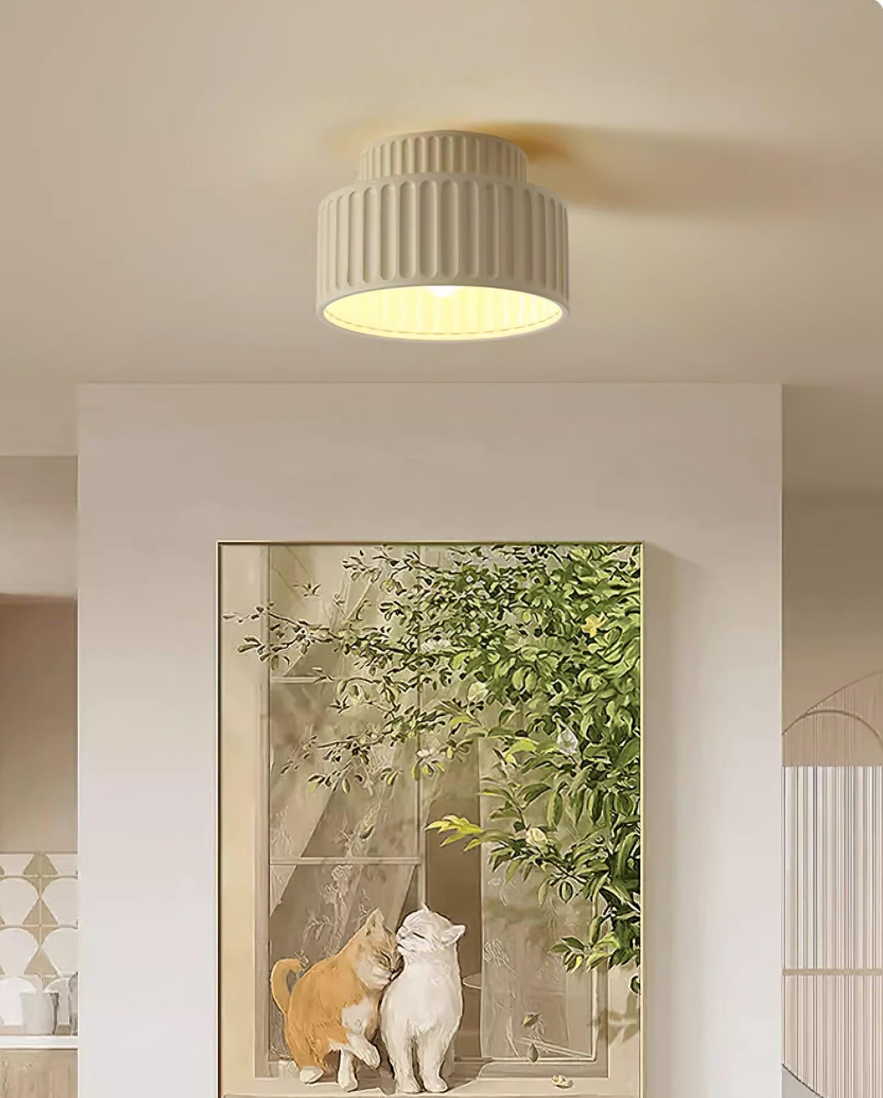 Solara Ceiling Lamp with Pleated Acrylic Shade-Neutral Decor