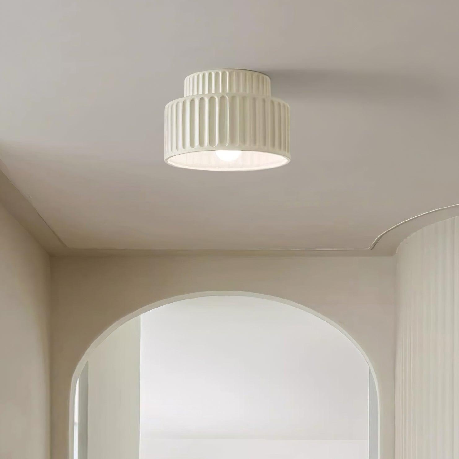 Solara Ceiling Lamp with Pleated Acrylic Shade-Neutral Decor