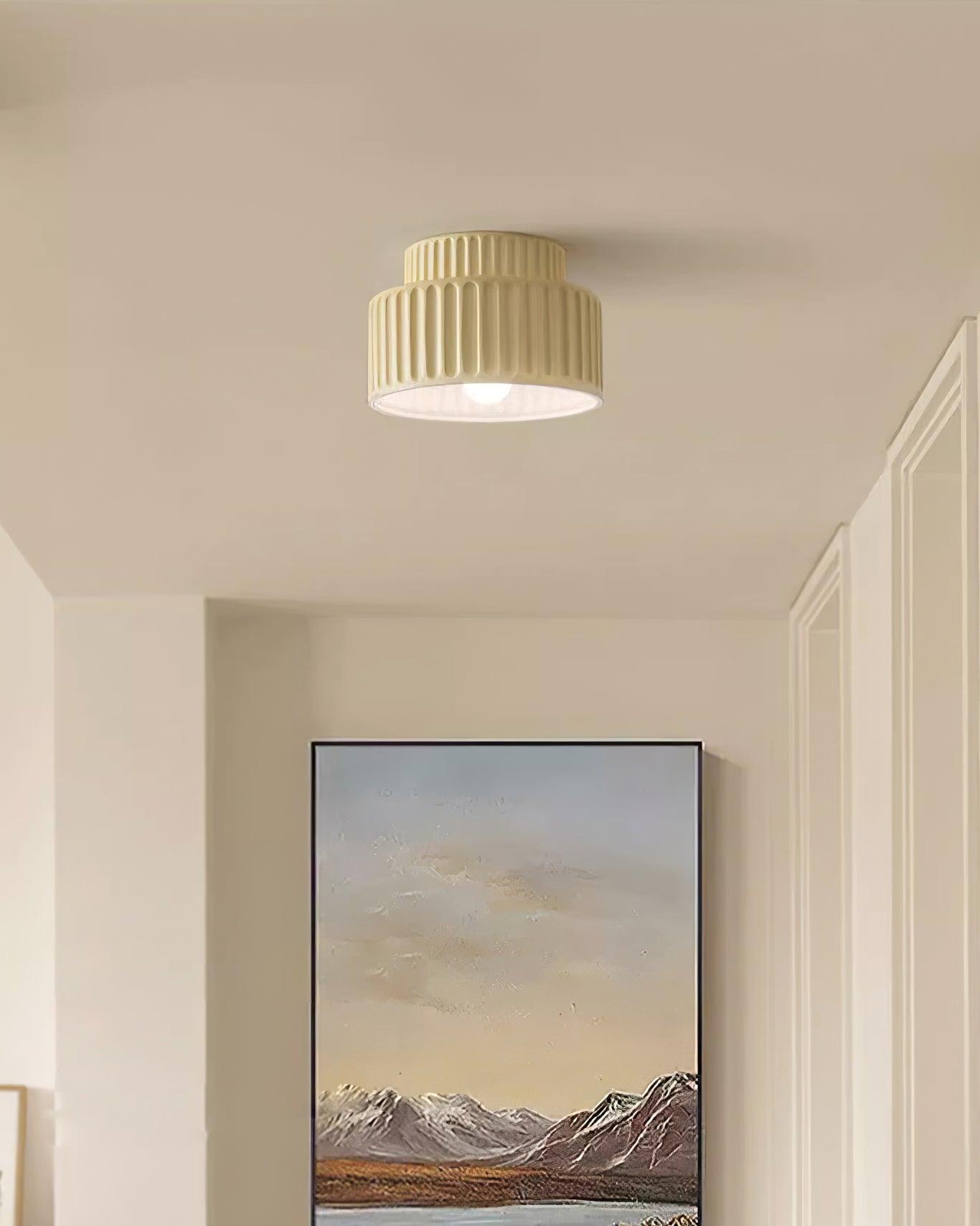 Solara Ceiling Lamp with Pleated Acrylic Shade-Neutral Decor