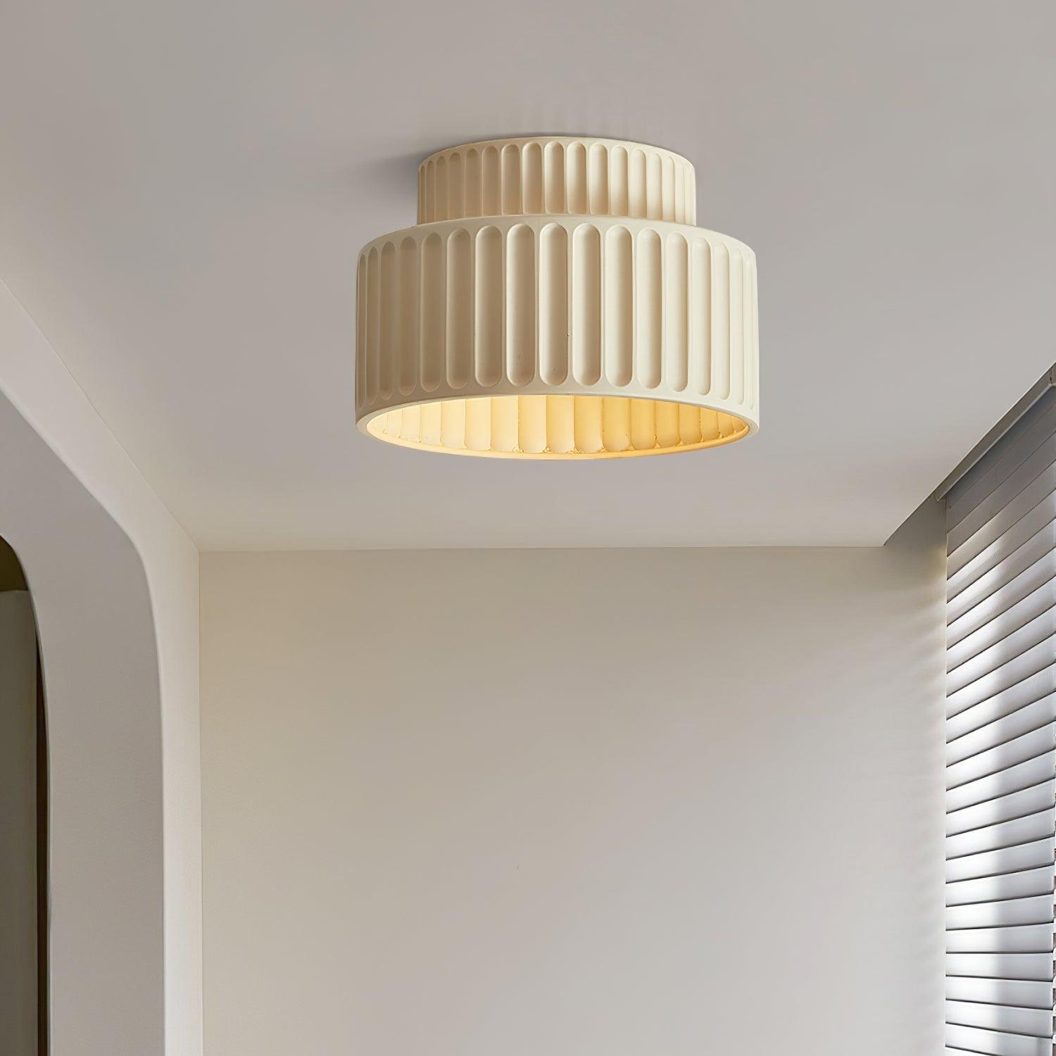 Solara Ceiling Lamp with Pleated Acrylic Shade-Neutral Decor