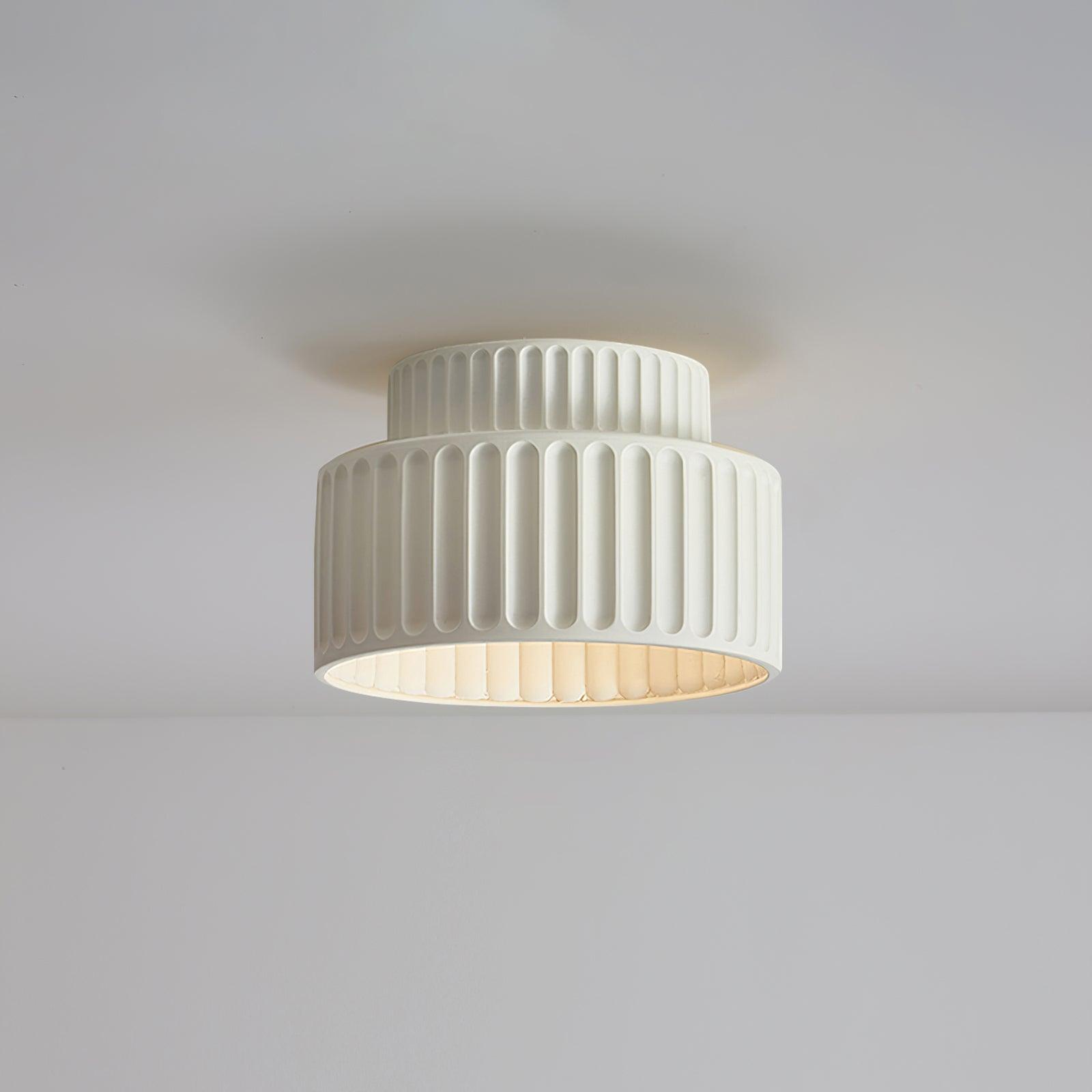 Solara Ceiling Lamp with Pleated Acrylic Shade-Neutral Decor