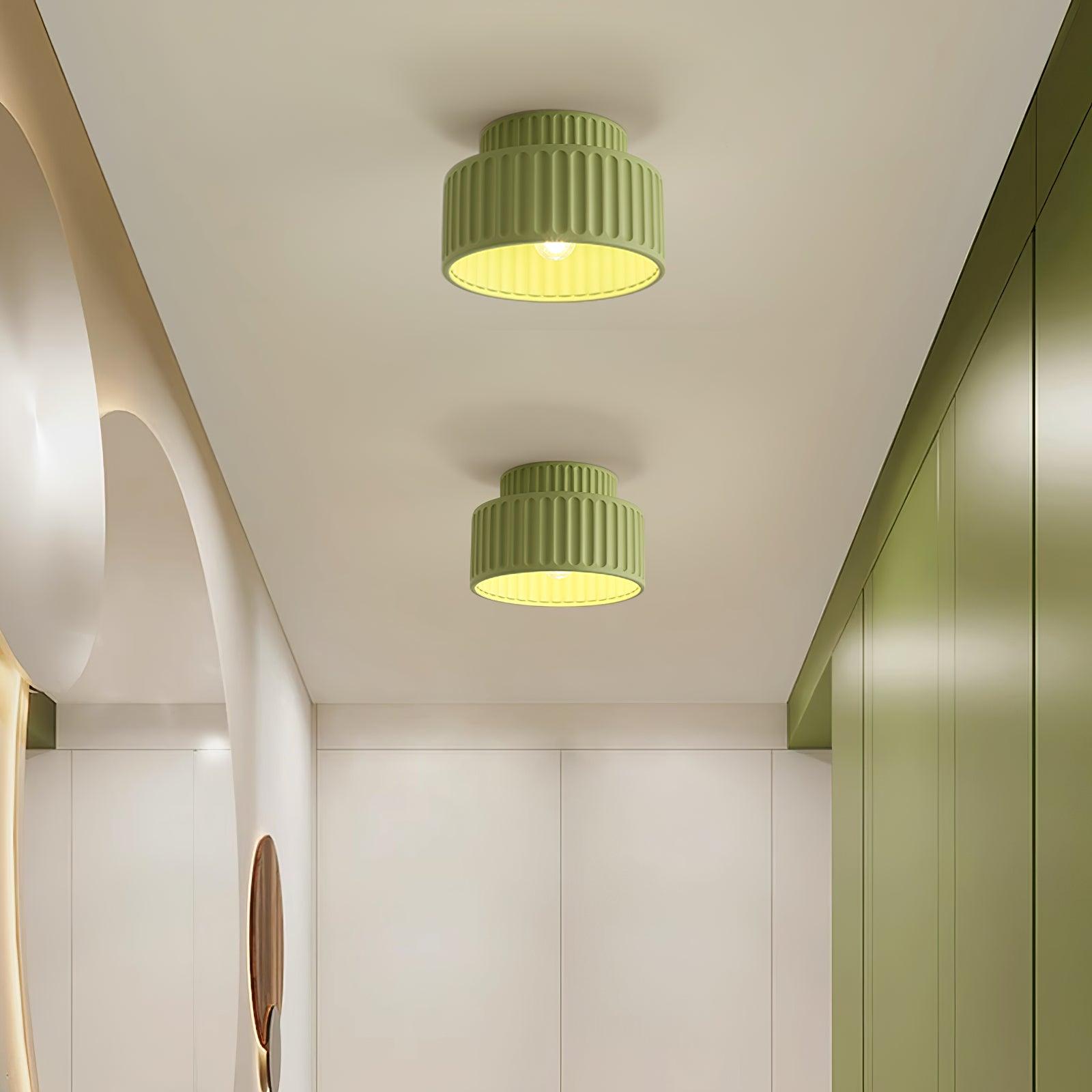 Solara Ceiling Lamp with Pleated Acrylic Shade-Neutral Decor