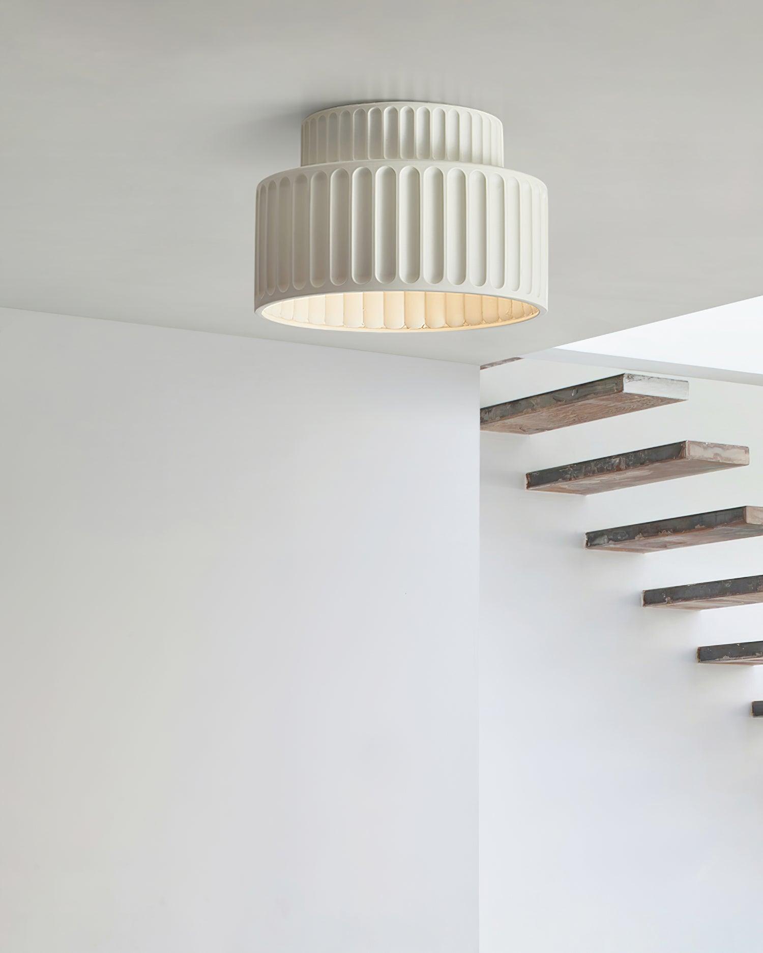 Solara Ceiling Lamp with Pleated Acrylic Shade-Neutral Decor