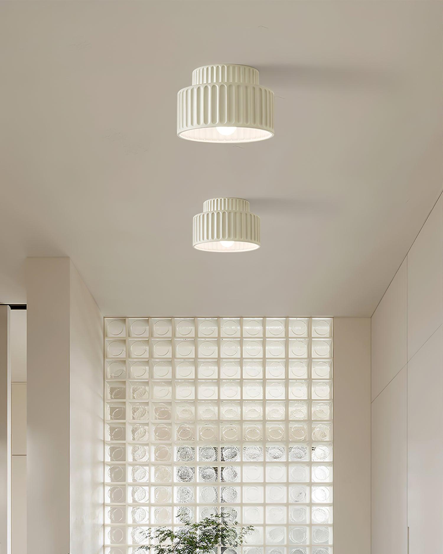Solara Ceiling Lamp with Pleated Acrylic Shade-Neutral Decor