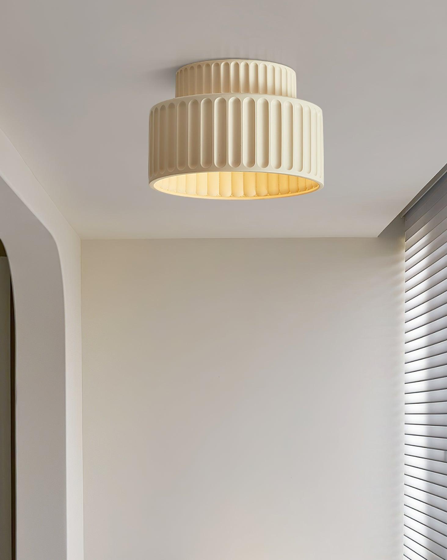Solara Ceiling Lamp with Pleated Acrylic Shade-Neutral Decor