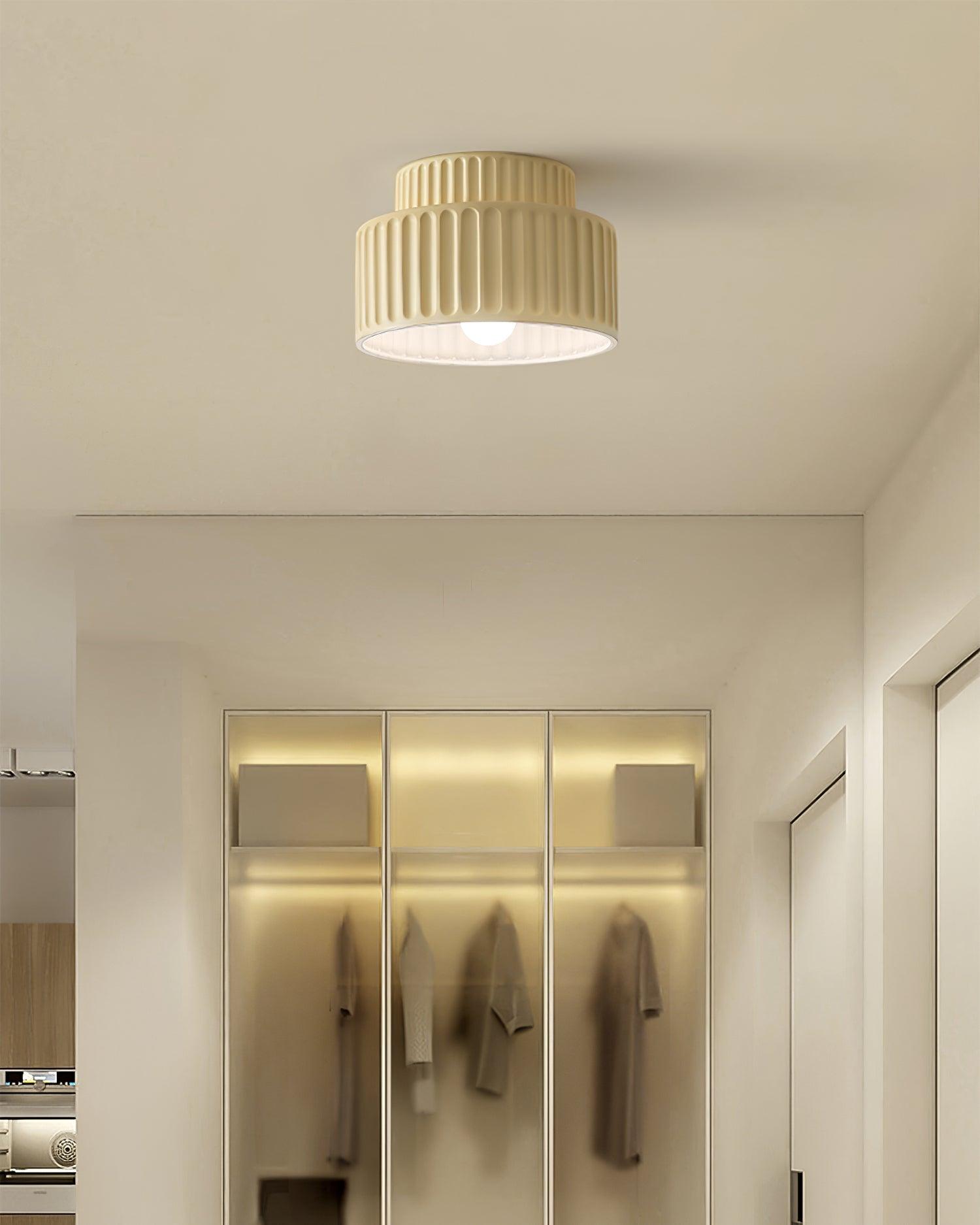 Solara Ceiling Lamp with Pleated Acrylic Shade-Neutral Decor