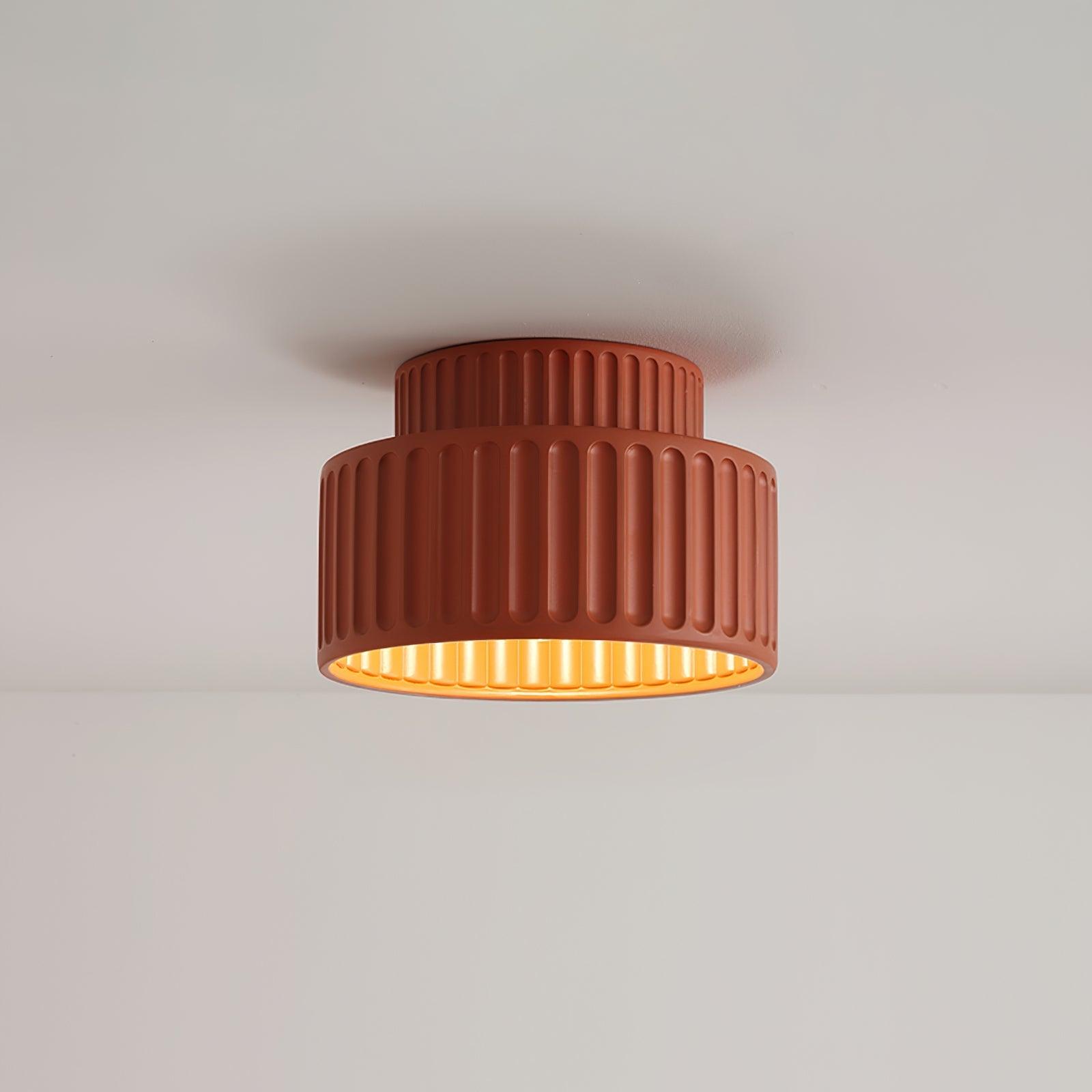 Solara Ceiling Lamp with Pleated Acrylic Shade-Neutral Decor