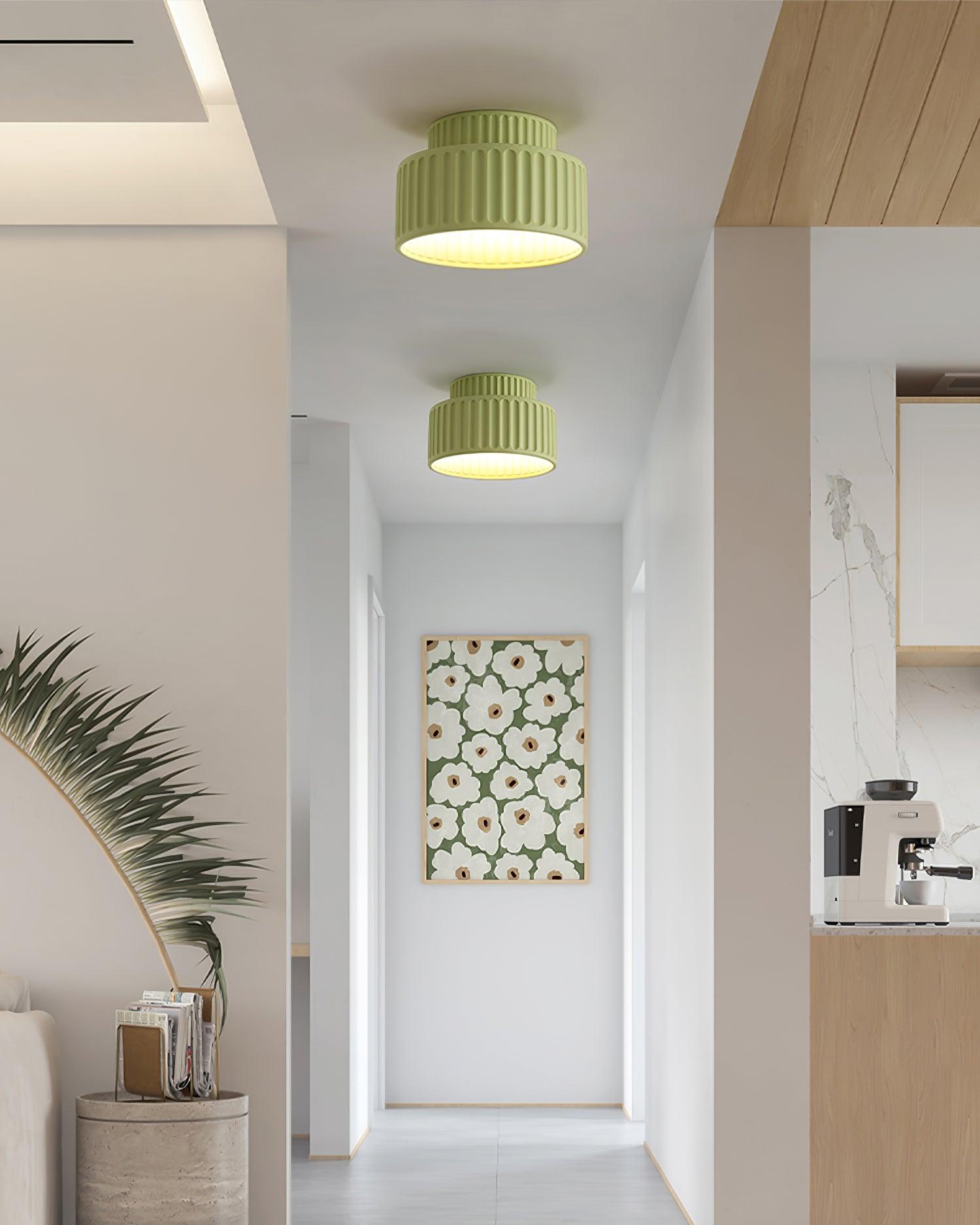 Solara Ceiling Lamp with Pleated Acrylic Shade-Neutral Decor