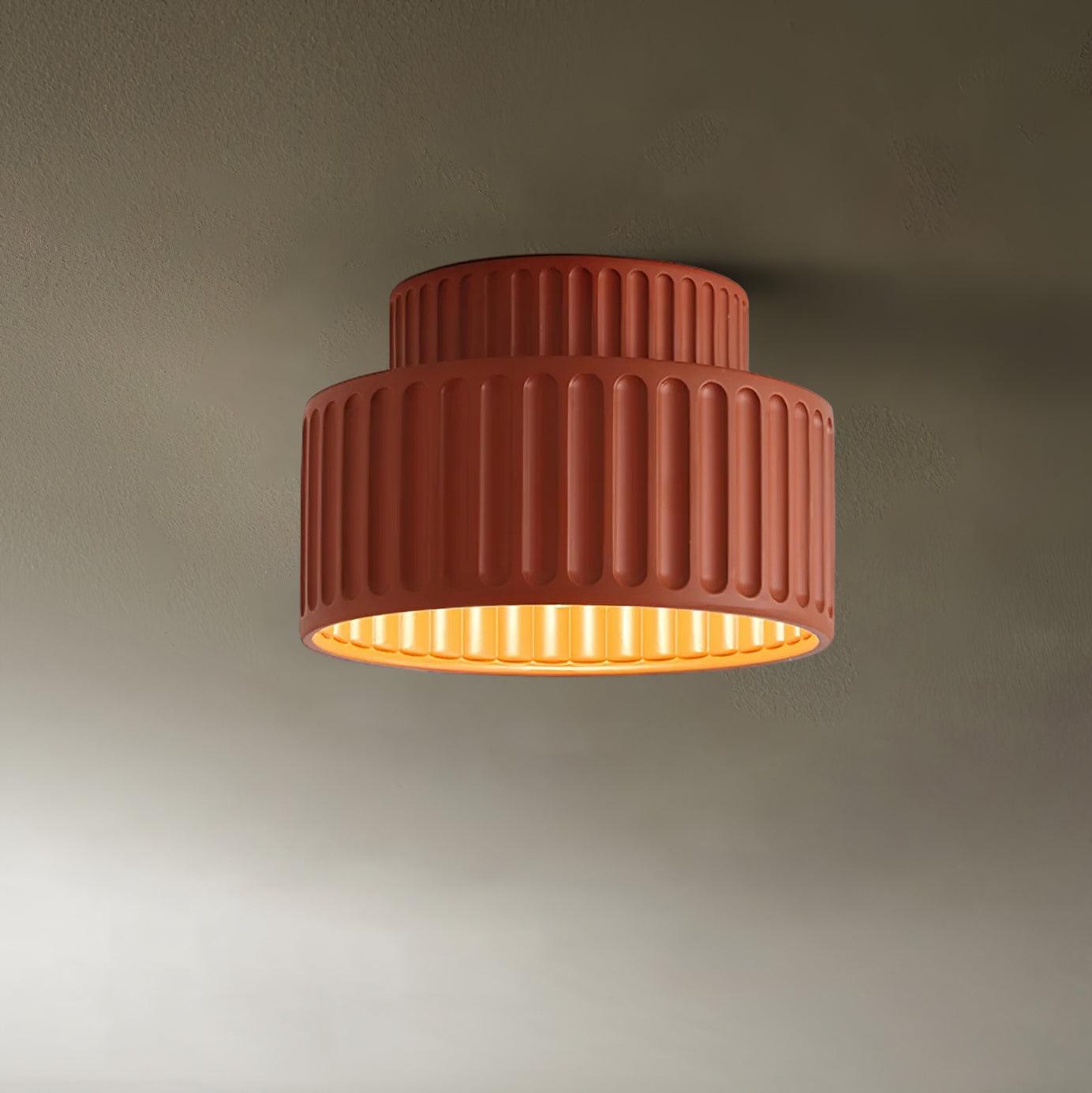 Solara Ceiling Lamp with Pleated Acrylic Shade-Neutral Decor