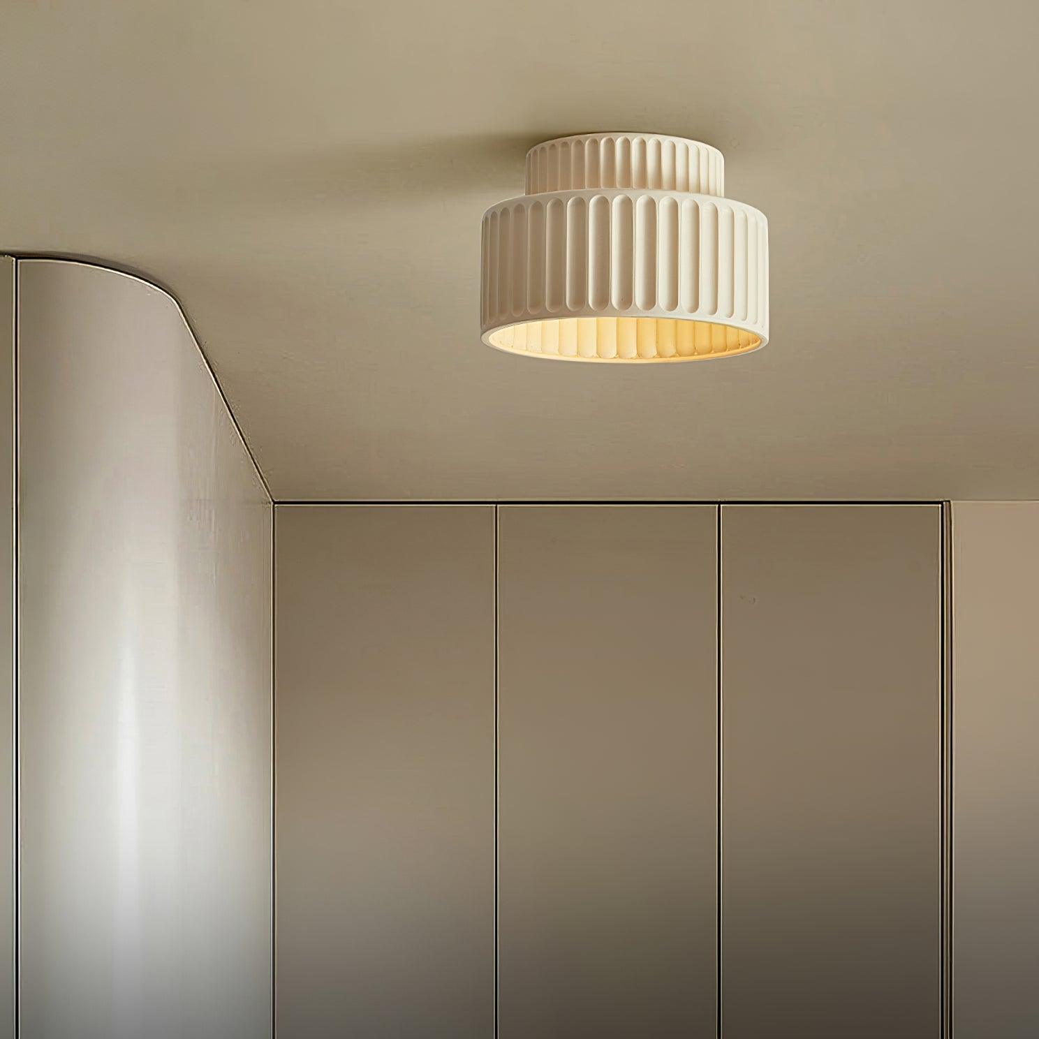 Solara Ceiling Lamp with Pleated Acrylic Shade-Neutral Decor