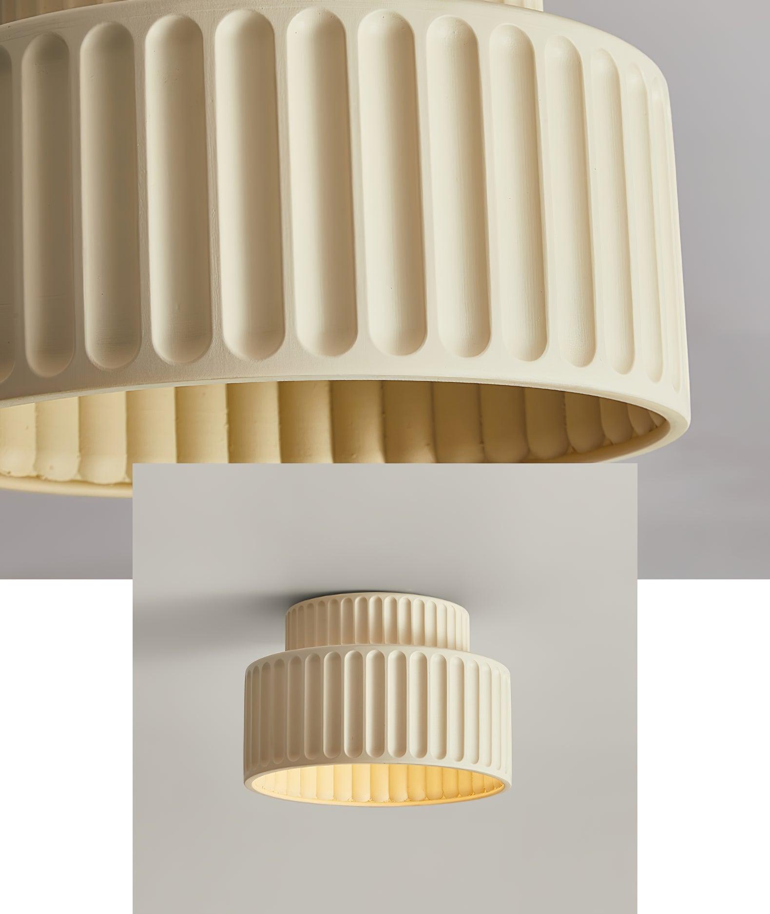 Solara Ceiling Lamp with Pleated Acrylic Shade-Neutral Decor