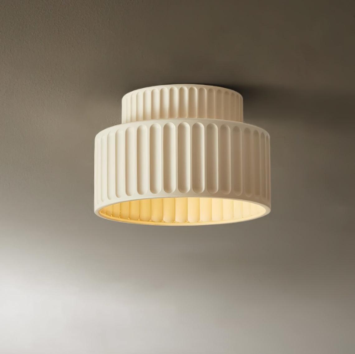 Solara Ceiling Lamp with Pleated Acrylic Shade-Neutral Decor