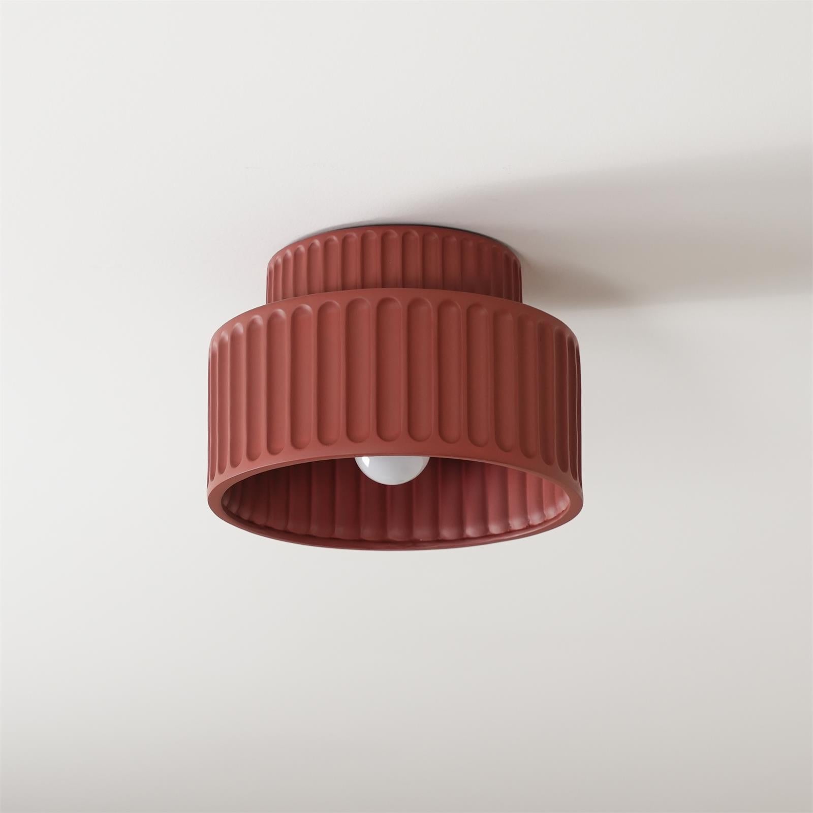 Solara Ceiling Lamp with Pleated Acrylic Shade-Neutral Decor