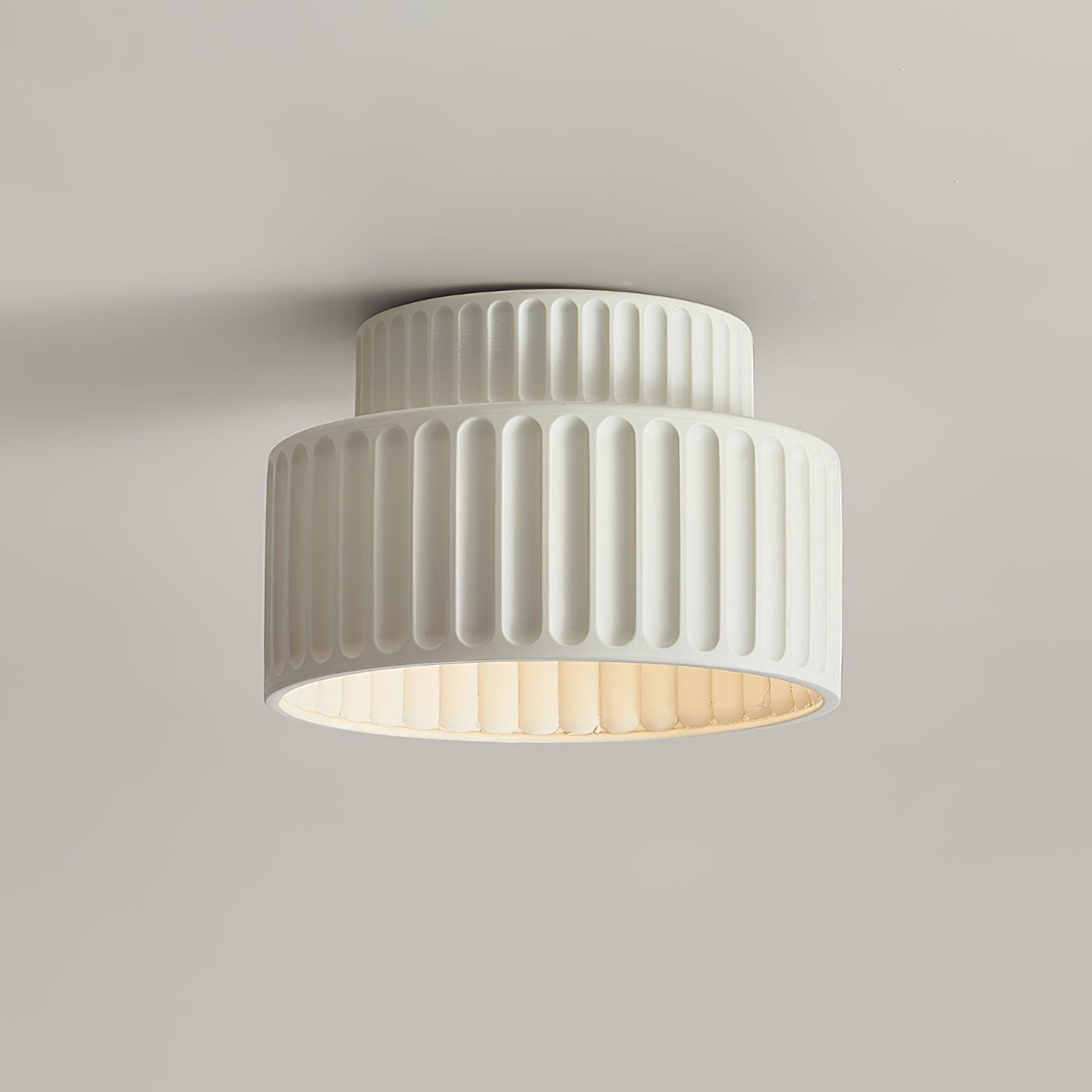 Solara Ceiling Lamp with Pleated Acrylic Shade-Neutral Decor