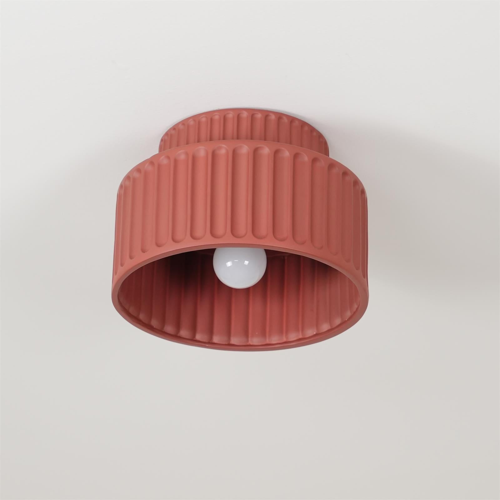 Solara Ceiling Lamp with Pleated Acrylic Shade-Neutral Decor