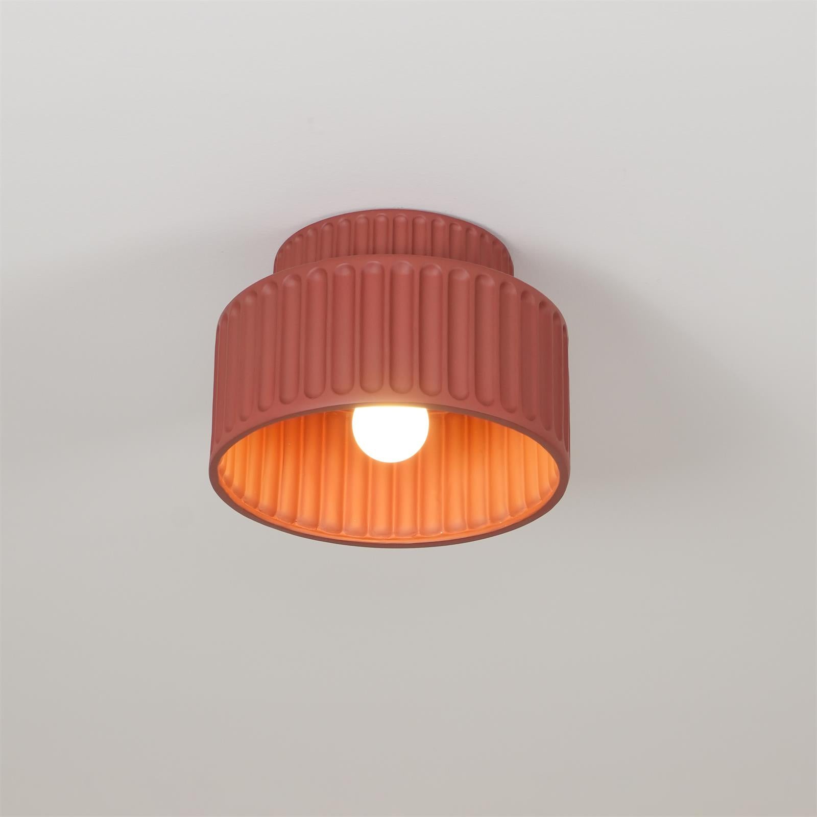 Solara Ceiling Lamp with Pleated Acrylic Shade-Neutral Decor