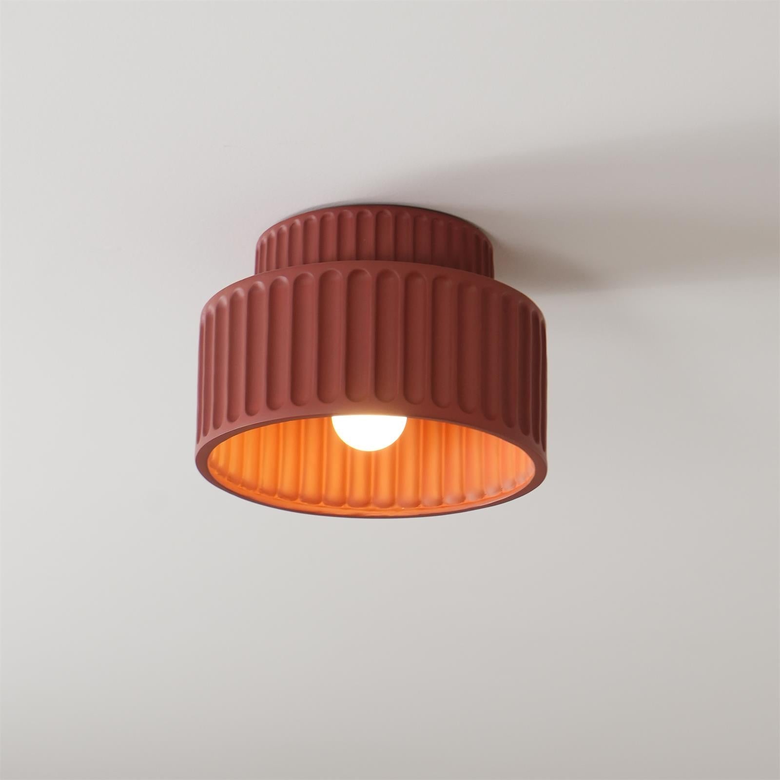 Solara Ceiling Lamp with Pleated Acrylic Shade-Neutral Decor