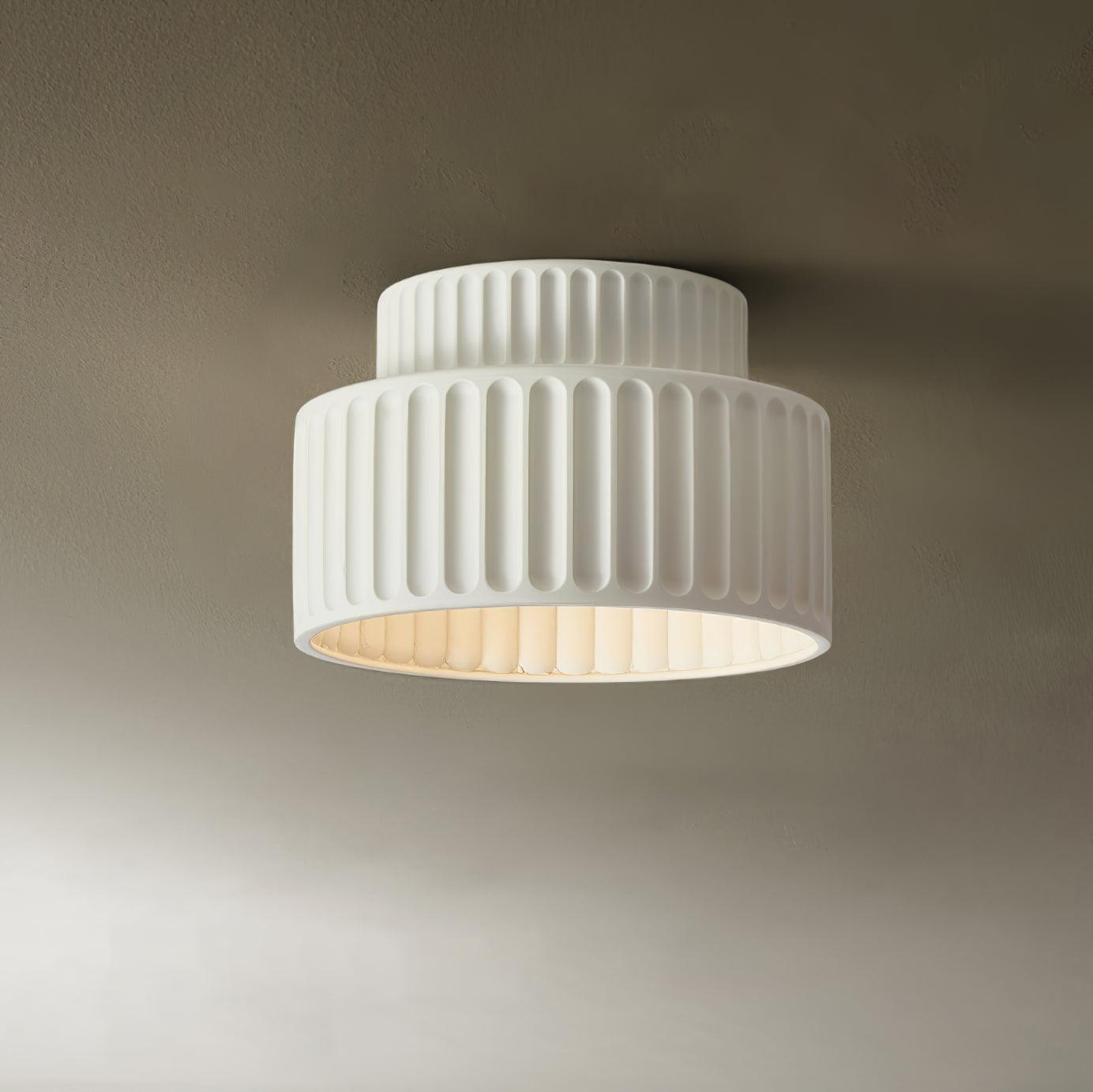 Solara Ceiling Lamp with Pleated Acrylic Shade-Neutral Decor