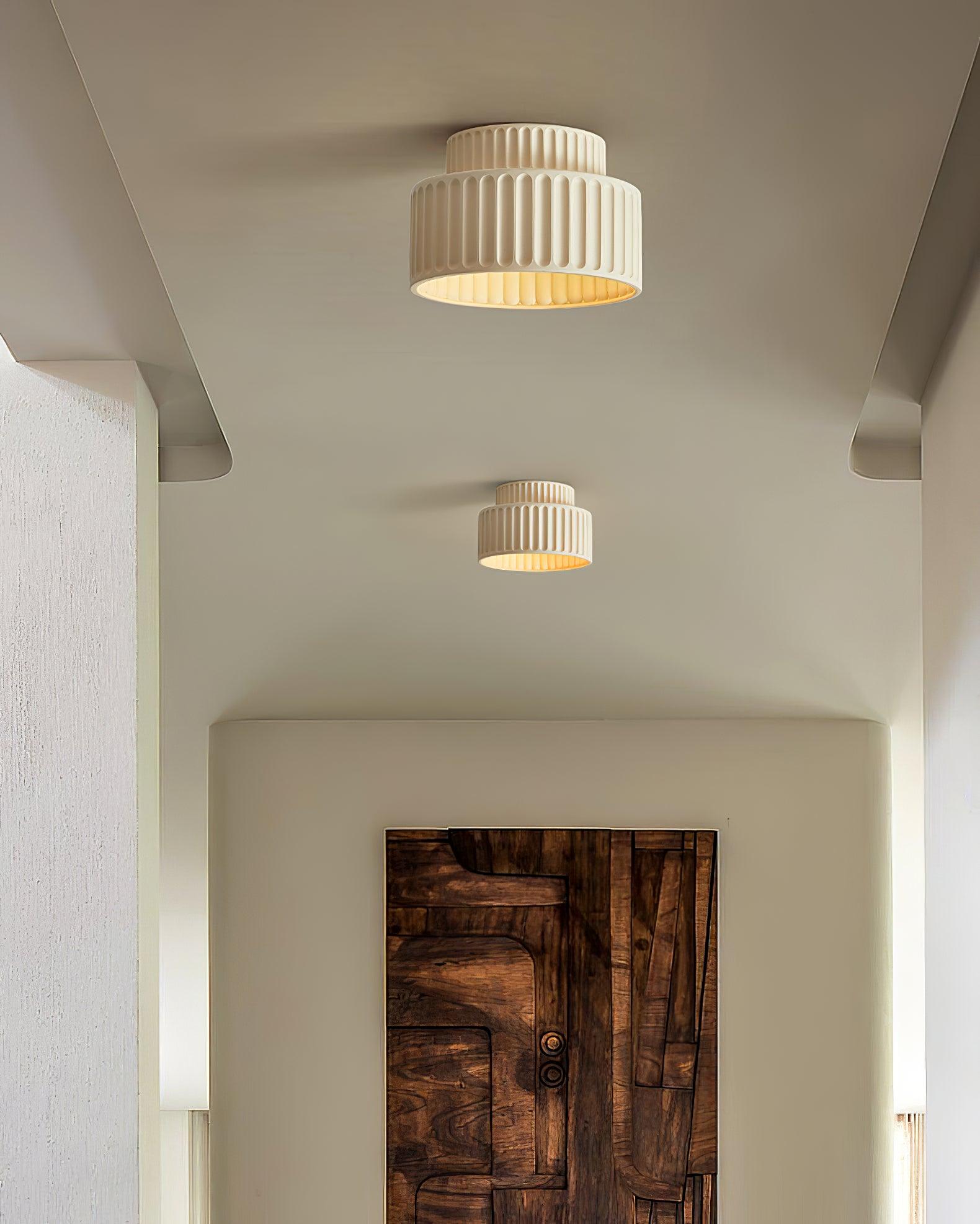 Solara Ceiling Lamp with Pleated Acrylic Shade-Neutral Decor