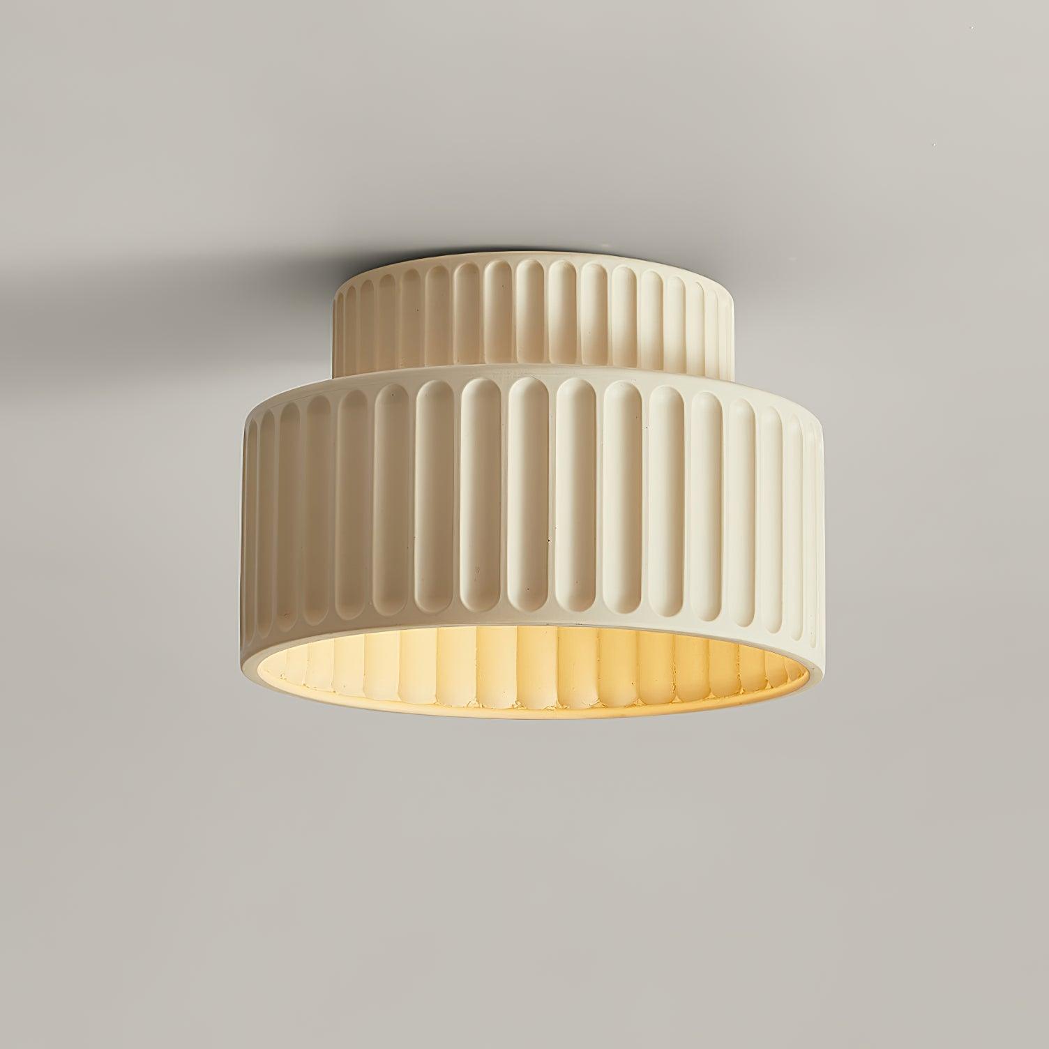 Solara Ceiling Lamp with Pleated Acrylic Shade-Neutral Decor