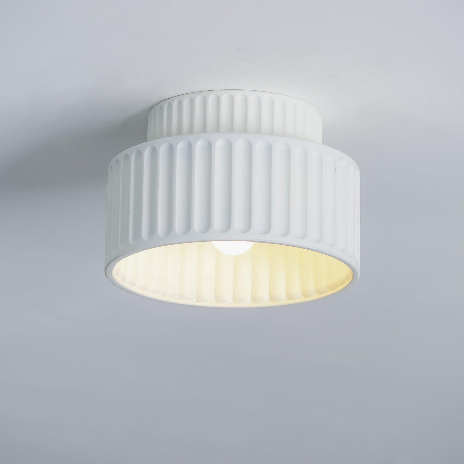 Solara Ceiling Lamp with Pleated Acrylic Shade-Neutral Decor