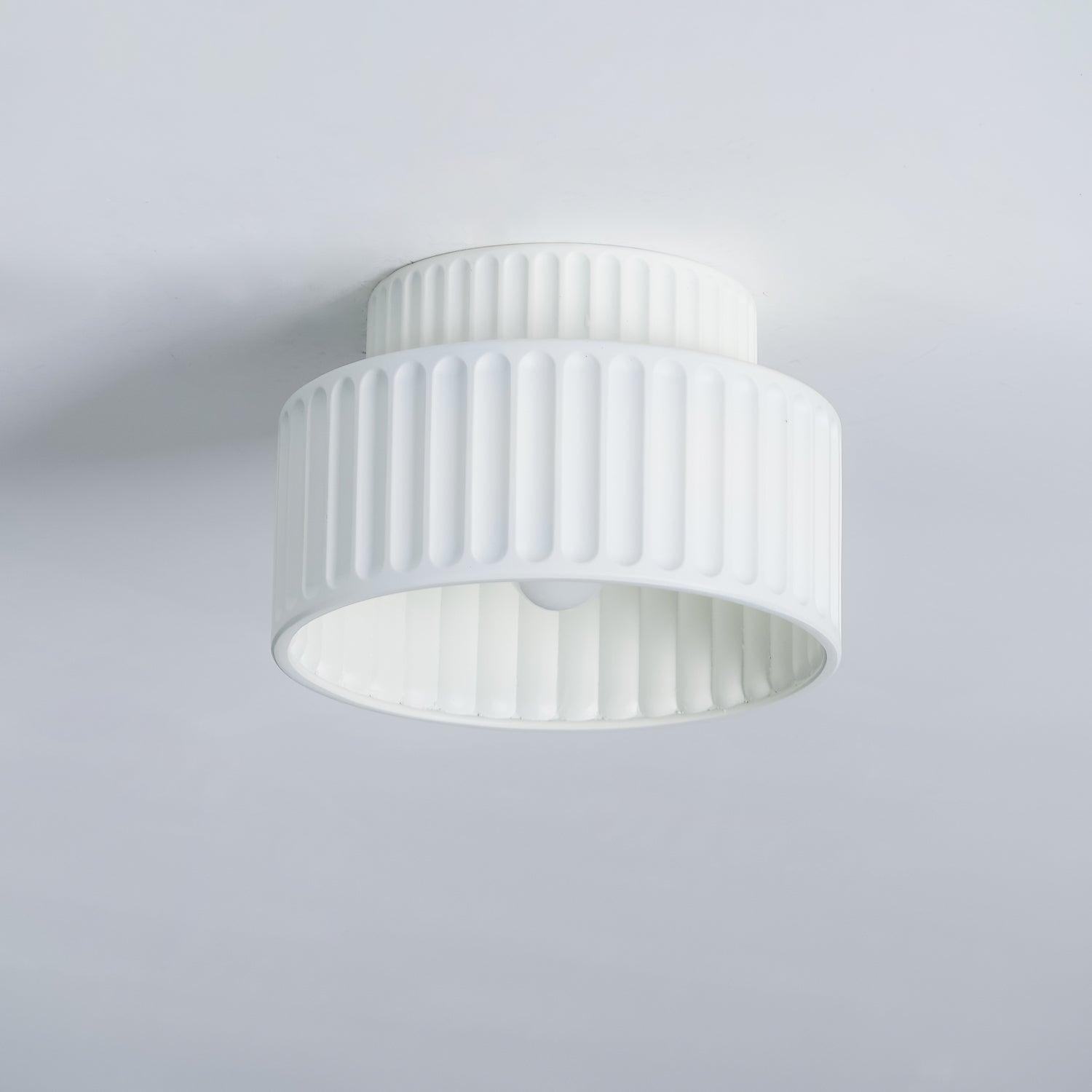 Solara Ceiling Lamp with Pleated Acrylic Shade-Neutral Decor