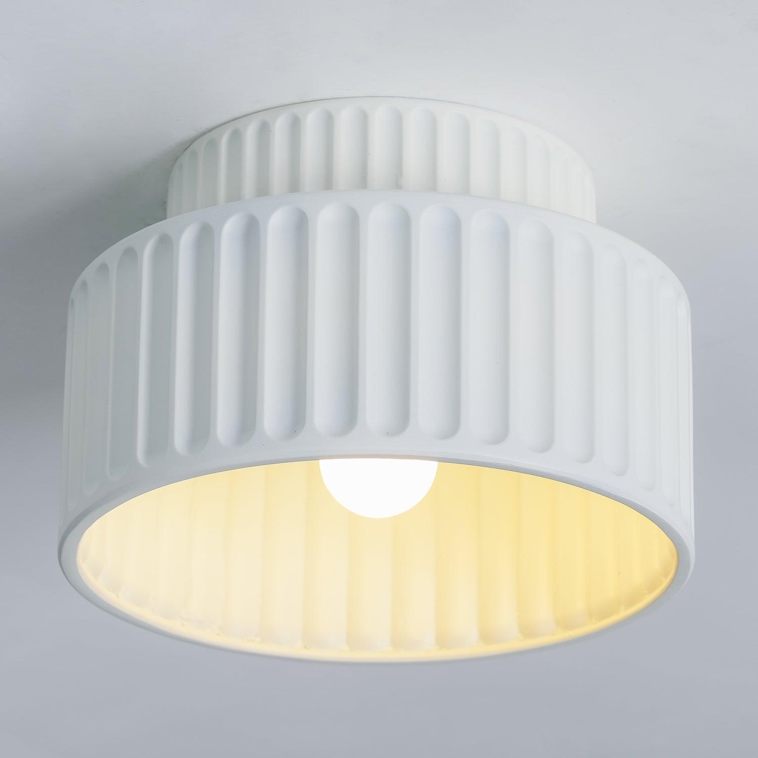 Solara Ceiling Lamp with Pleated Acrylic Shade-Neutral Decor