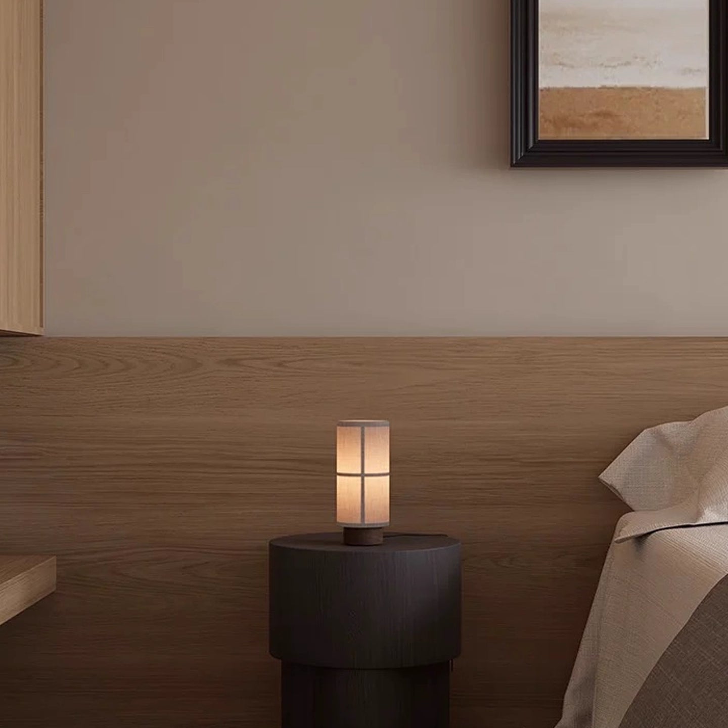 Lior Minimalist Fabric Table Lamp-Neutral Decor