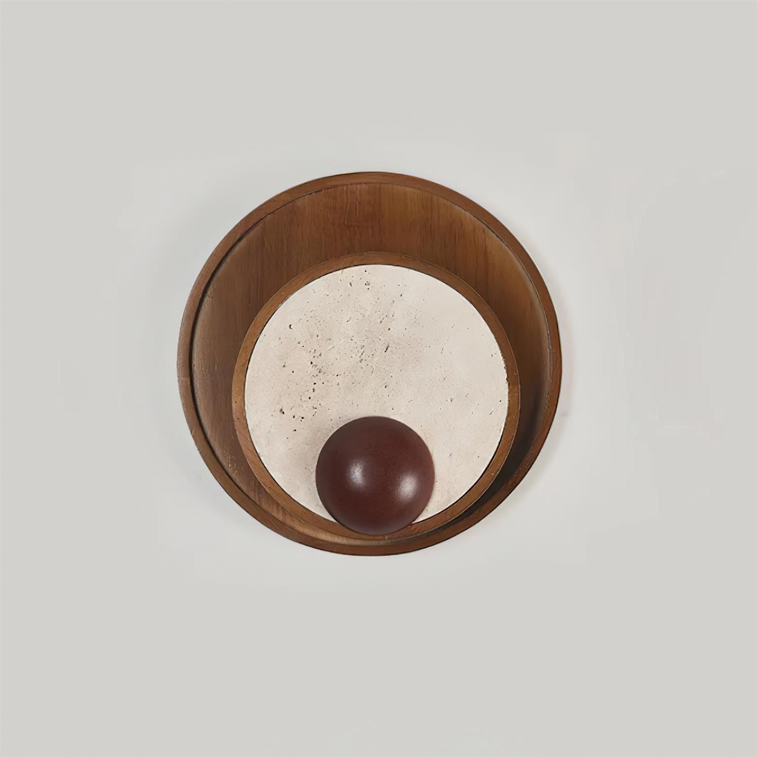 Ritta  Wall Lamp  Travertine Circular Wooden  Frame