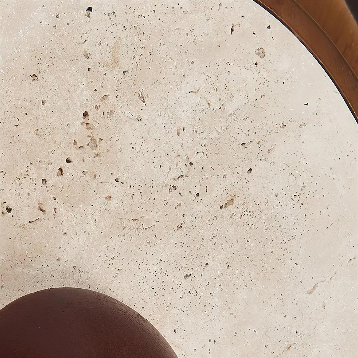 Ritta  Wall Lamp  Travertine Circular Wooden  Frame