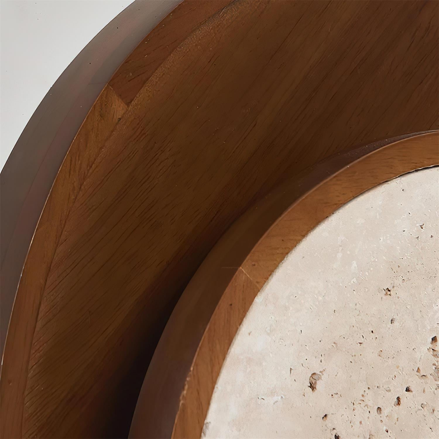 Ritta  Wall Lamp  Travertine Circular Wooden  Frame