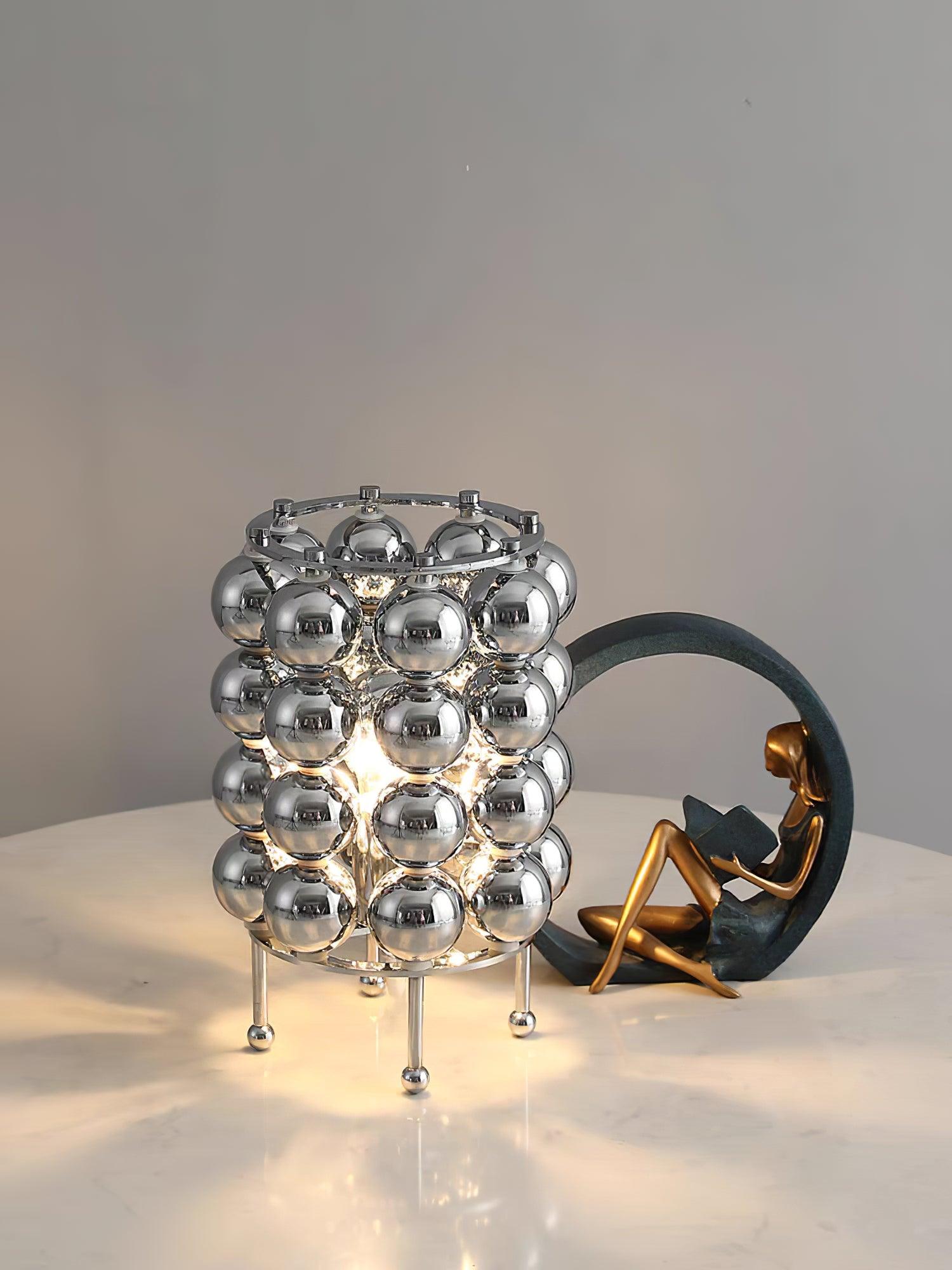 Lirra Steel Futuristic Table Lamp-Neutral Decor