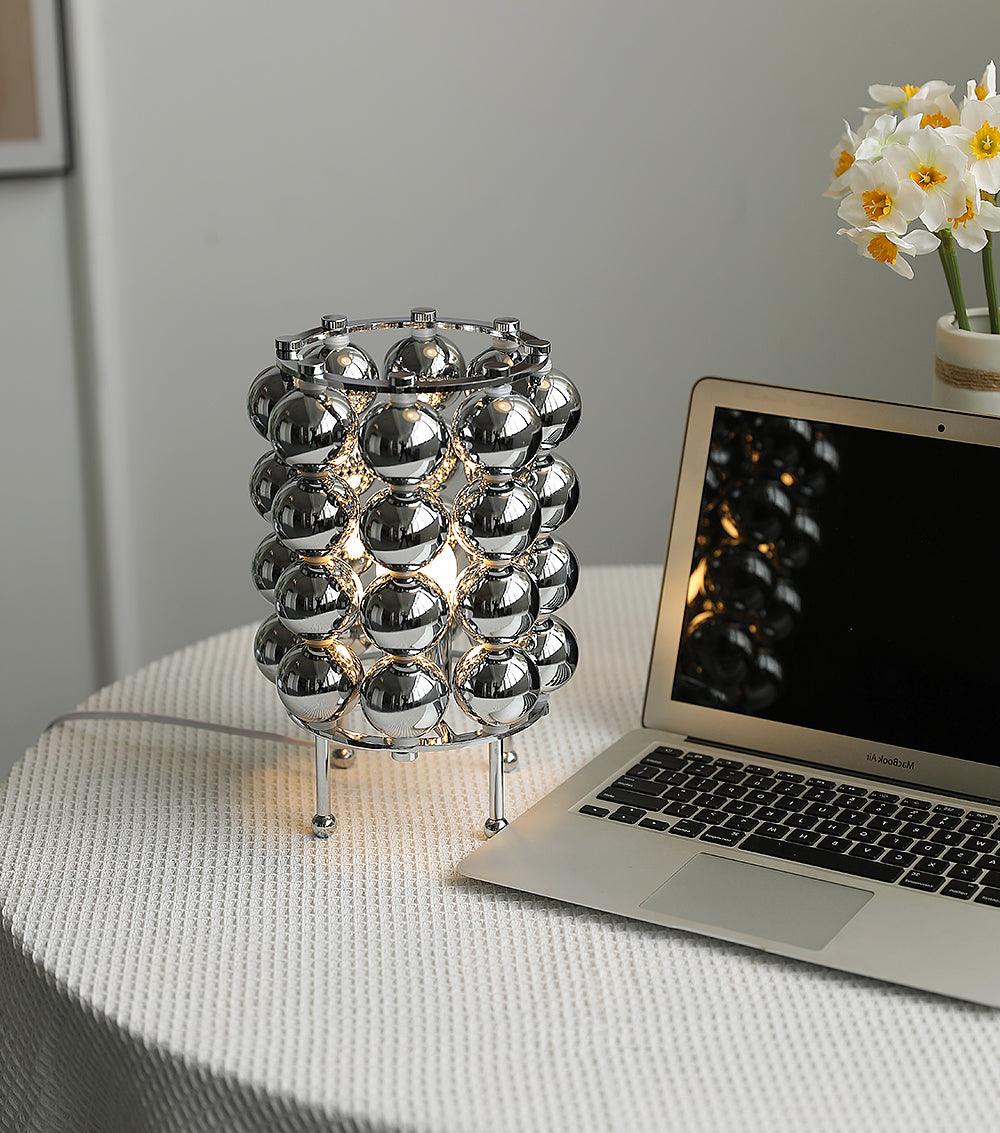 Lirra Steel Futuristic Table Lamp-Neutral Decor