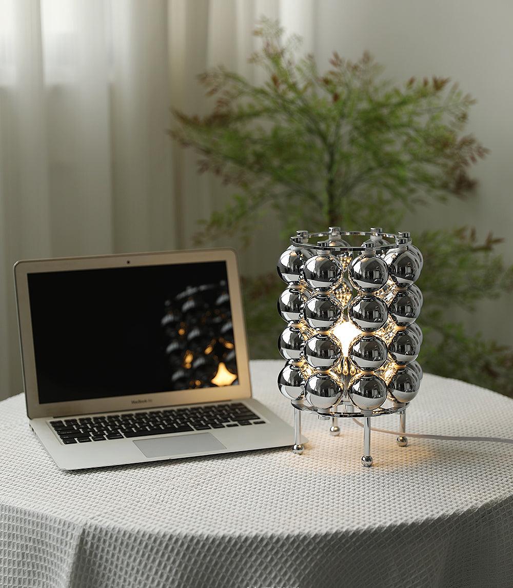 Lirra Steel Futuristic Table Lamp-Neutral Decor