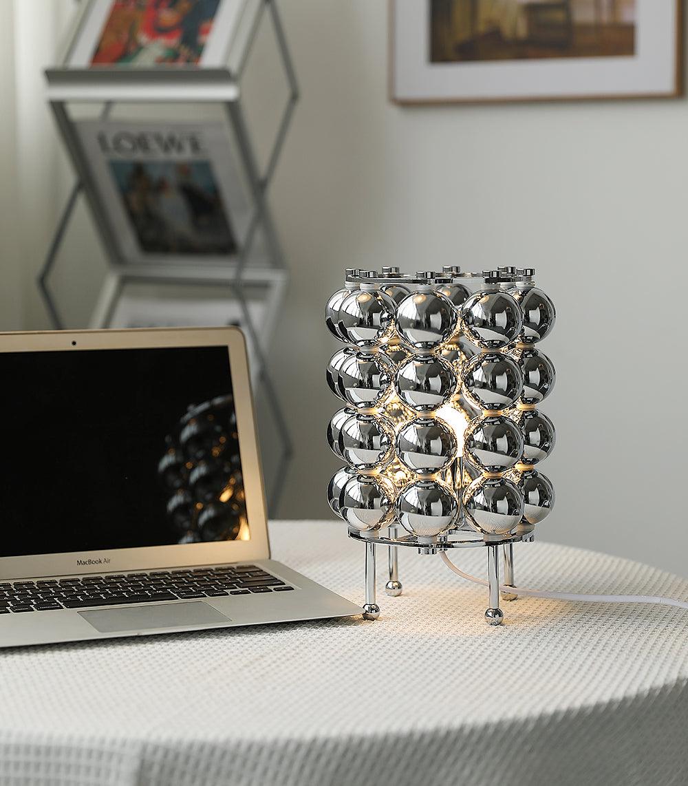 Lirra Steel Futuristic Table Lamp-Neutral Decor