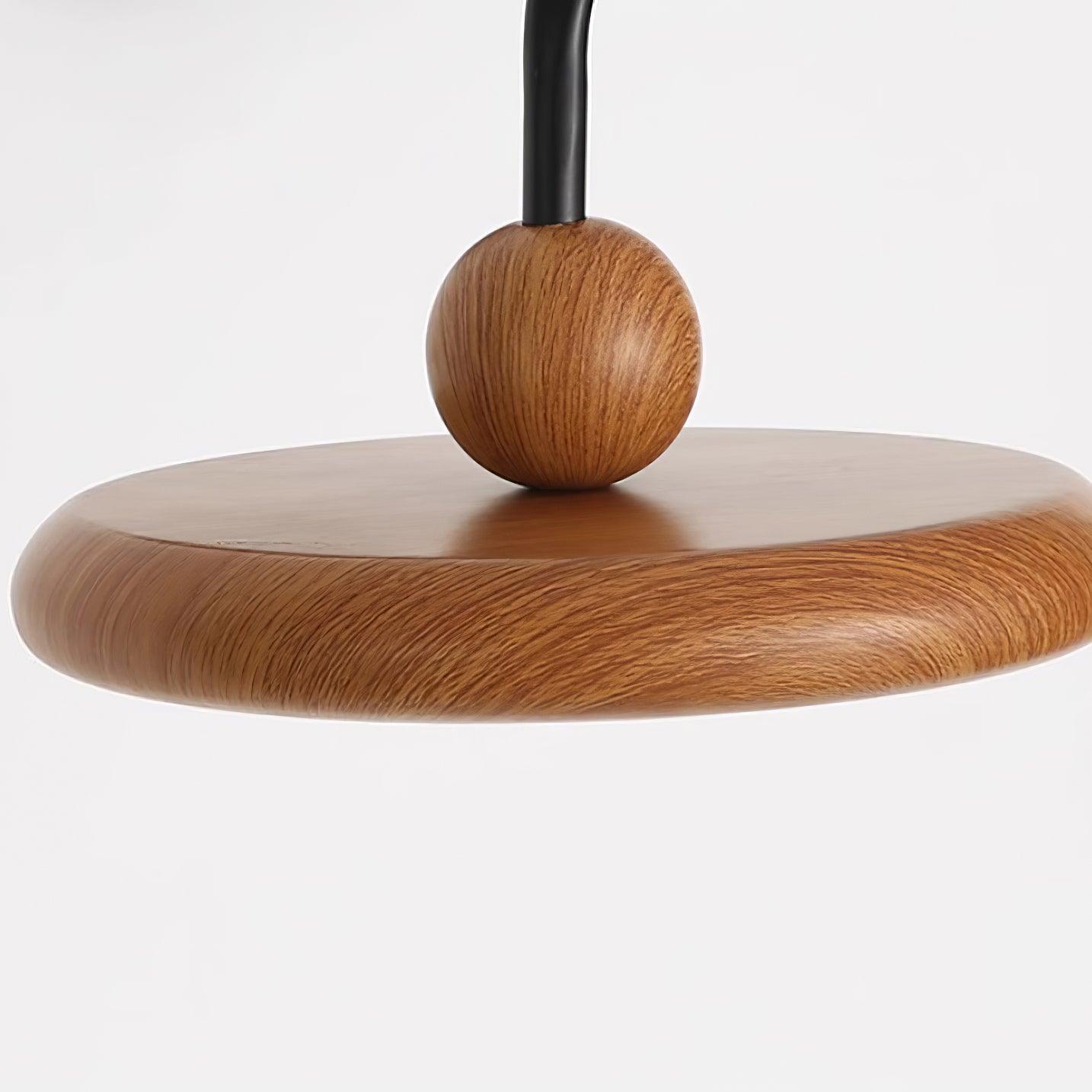 Kenshika Wooden Disc Black Wall Light-Neutral Decor